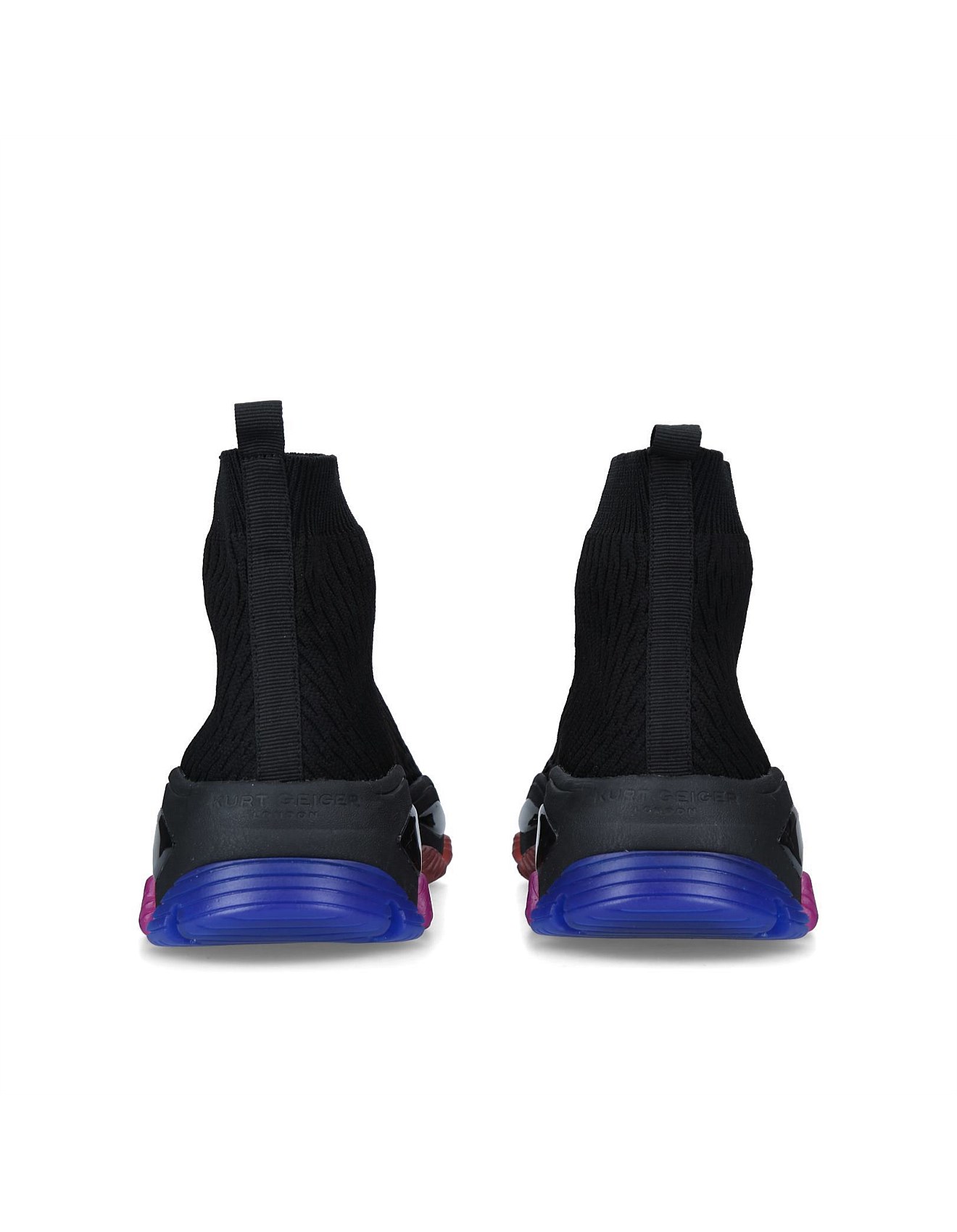 Kurt Geiger London Lettie Knit Black Rainbow Sole Sock Sneakers