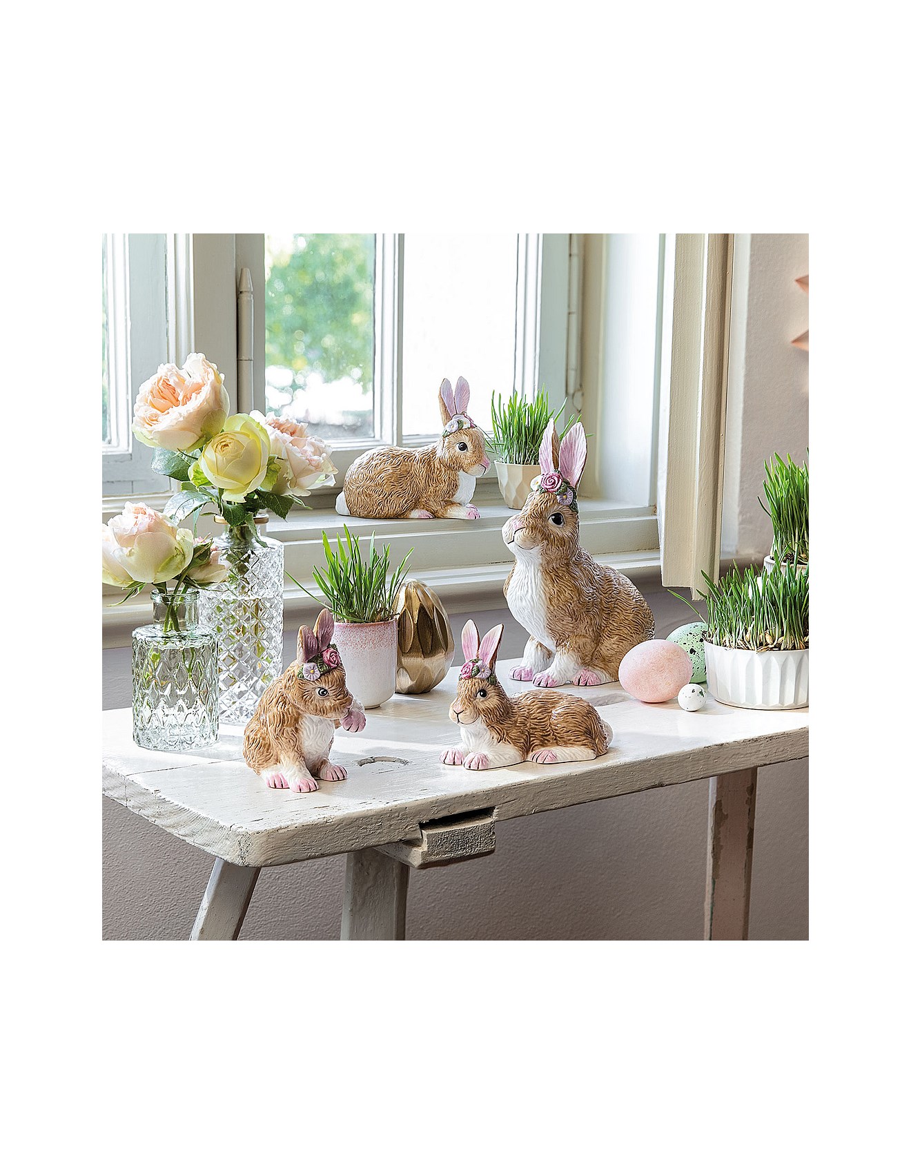 Villeroy & Boch Easter Bunnies Bunny, Seated With Flower Wreath David