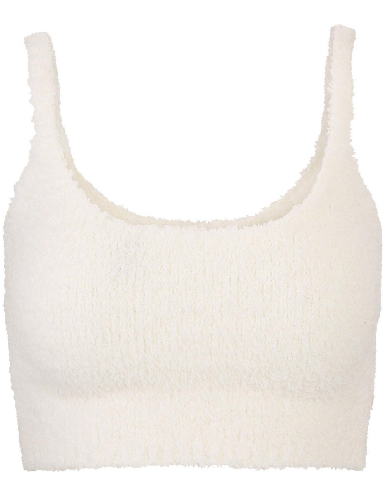 Skims Cozy Knit Cropped Tank Bone | David Jones