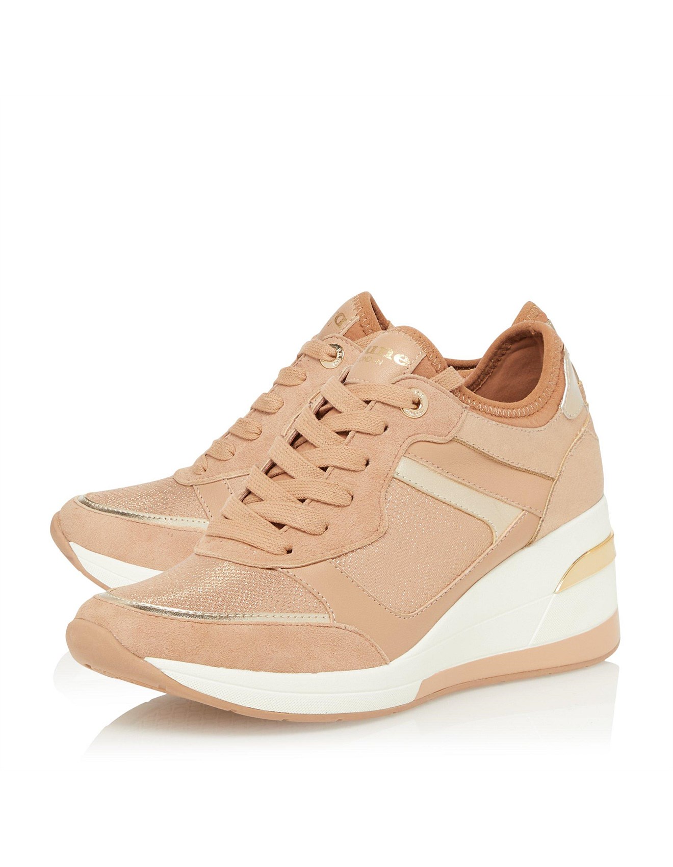 dune rose gold trainers