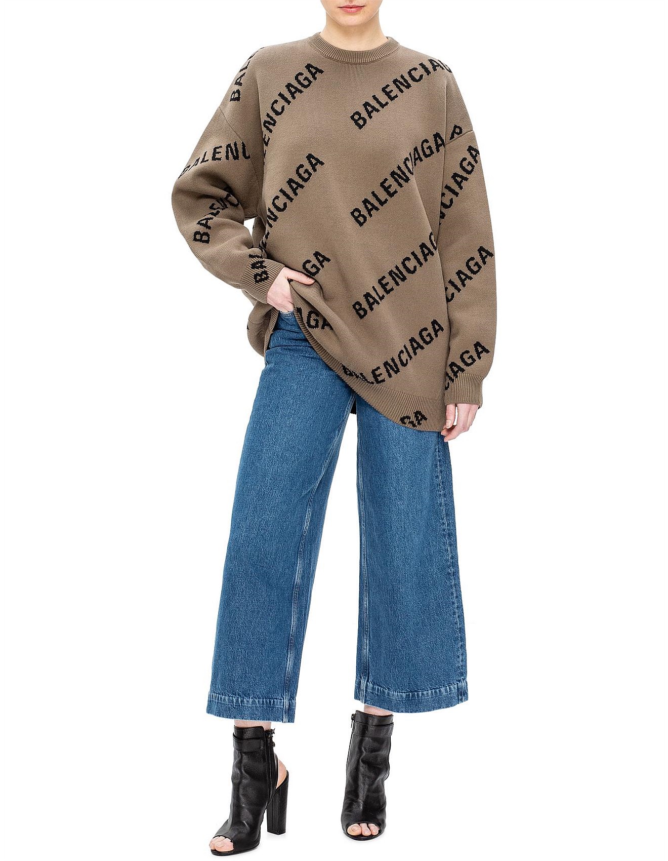 Balenciaga Clothing Balenciaga Tan Sweater Men's Intertwined