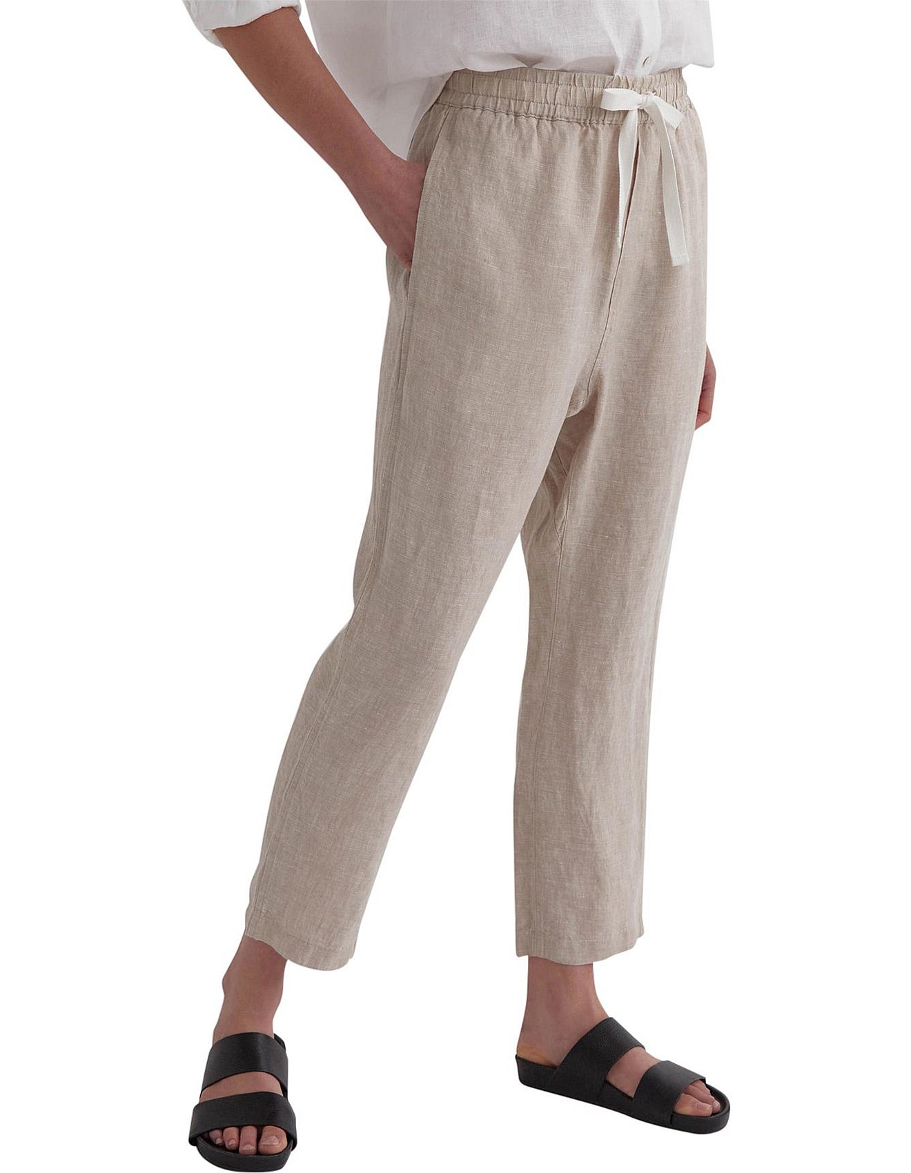 Assembly Label Anya Linen Oat Pant | David Jones