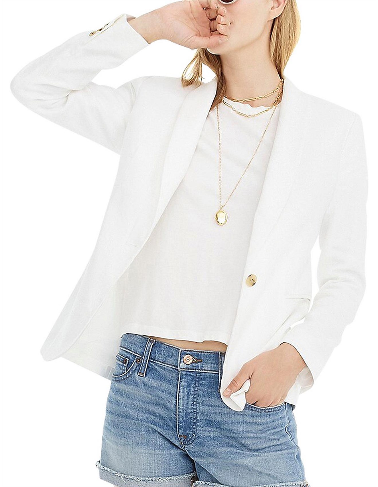j crew white blazer