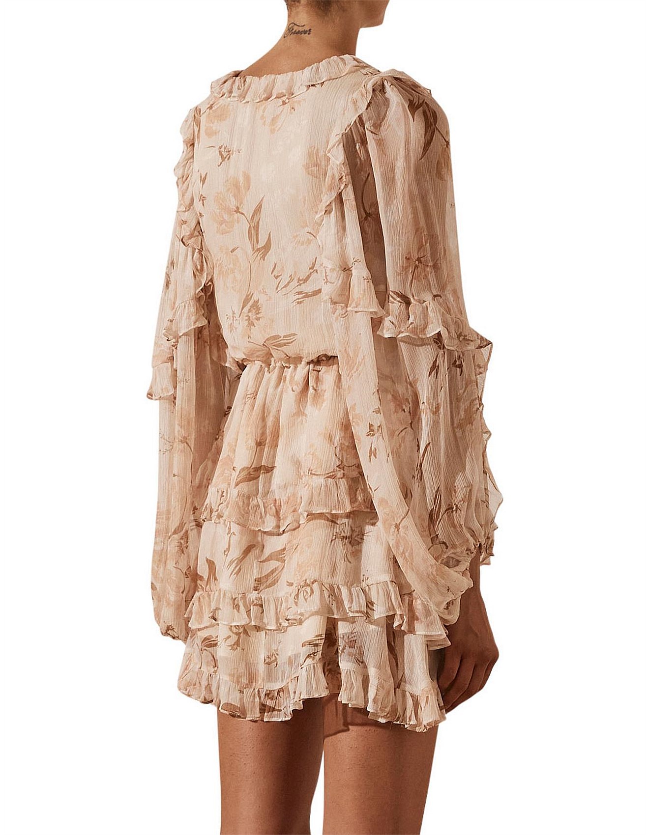 Nina Balloon Sleeve Frill Mini Dress