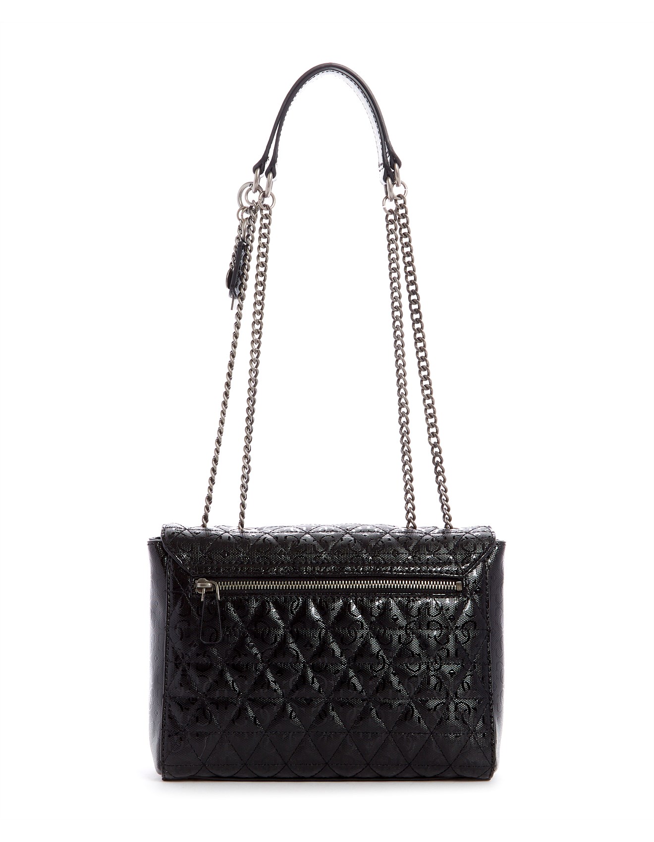 Guess Wessex Black Quilted Convertible Crossbody Bag David Jones