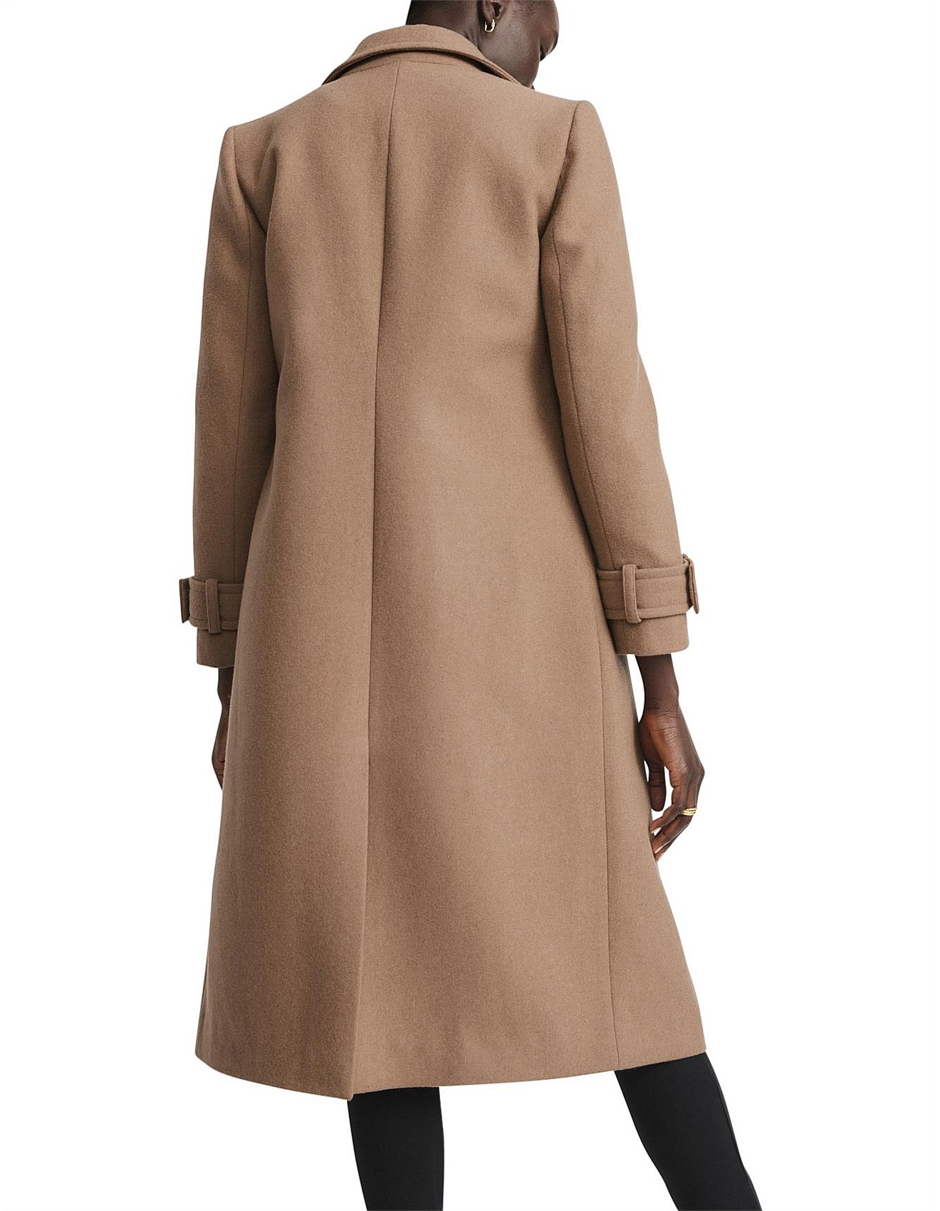 Witchery Wool Blend Longline Double Breasted Coat | David Jones