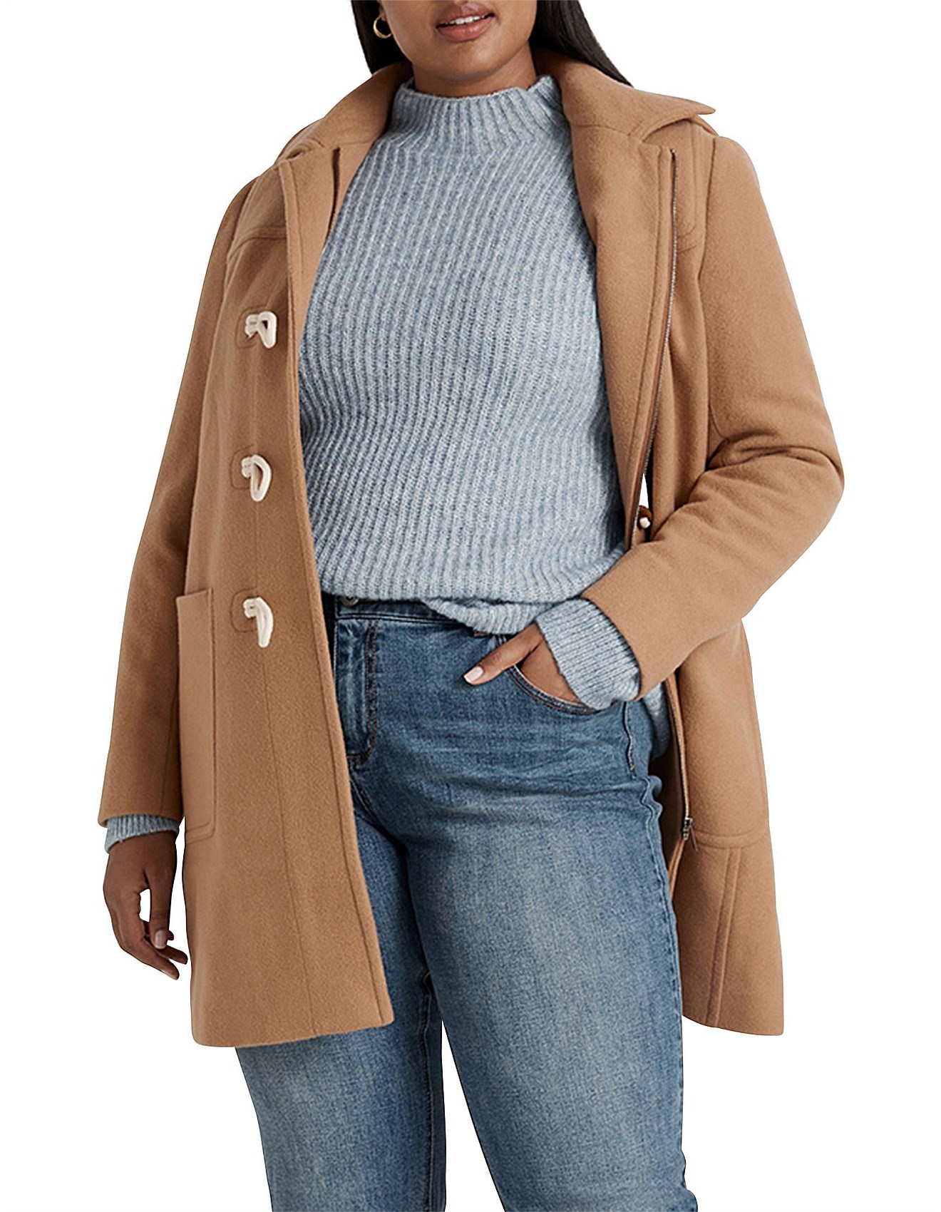 Trenery Wool Blend Hooded Duffel Coat | David Jones