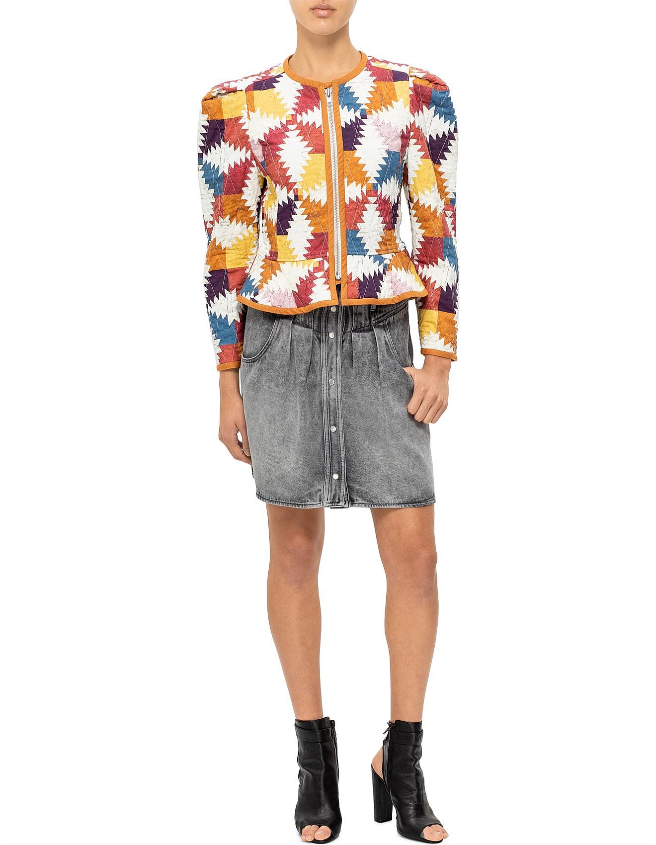 Isabel Marant Etoile Hafileal Yellow Graphic Quilt Jacket | David