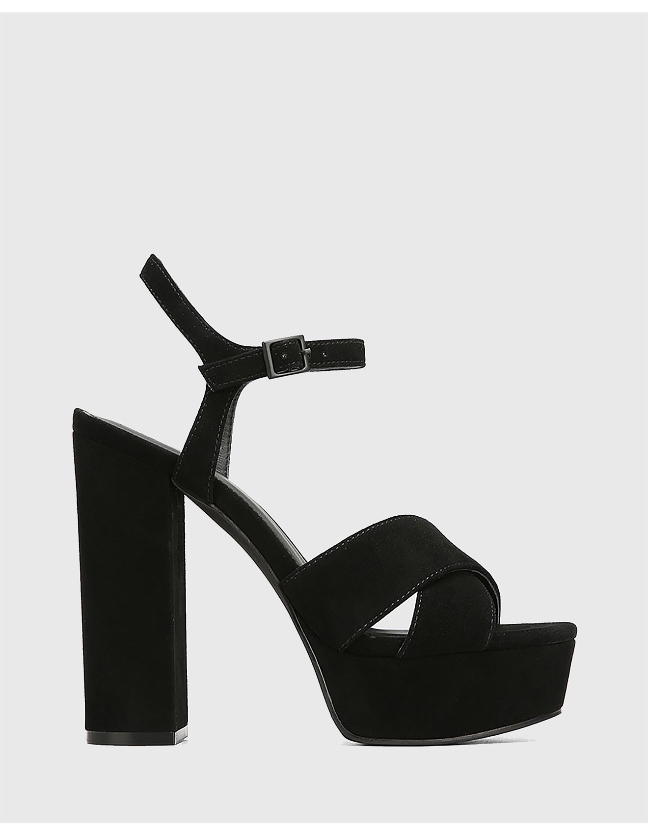 platform sandals black heels