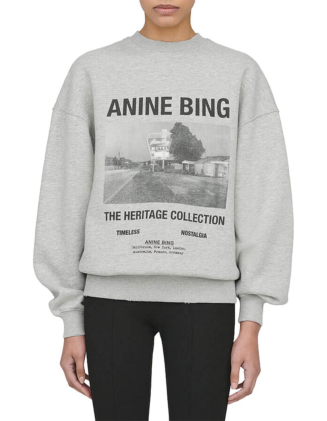Anine Bing Kenny Sweatshirt Motel Heather Grey | David Jones