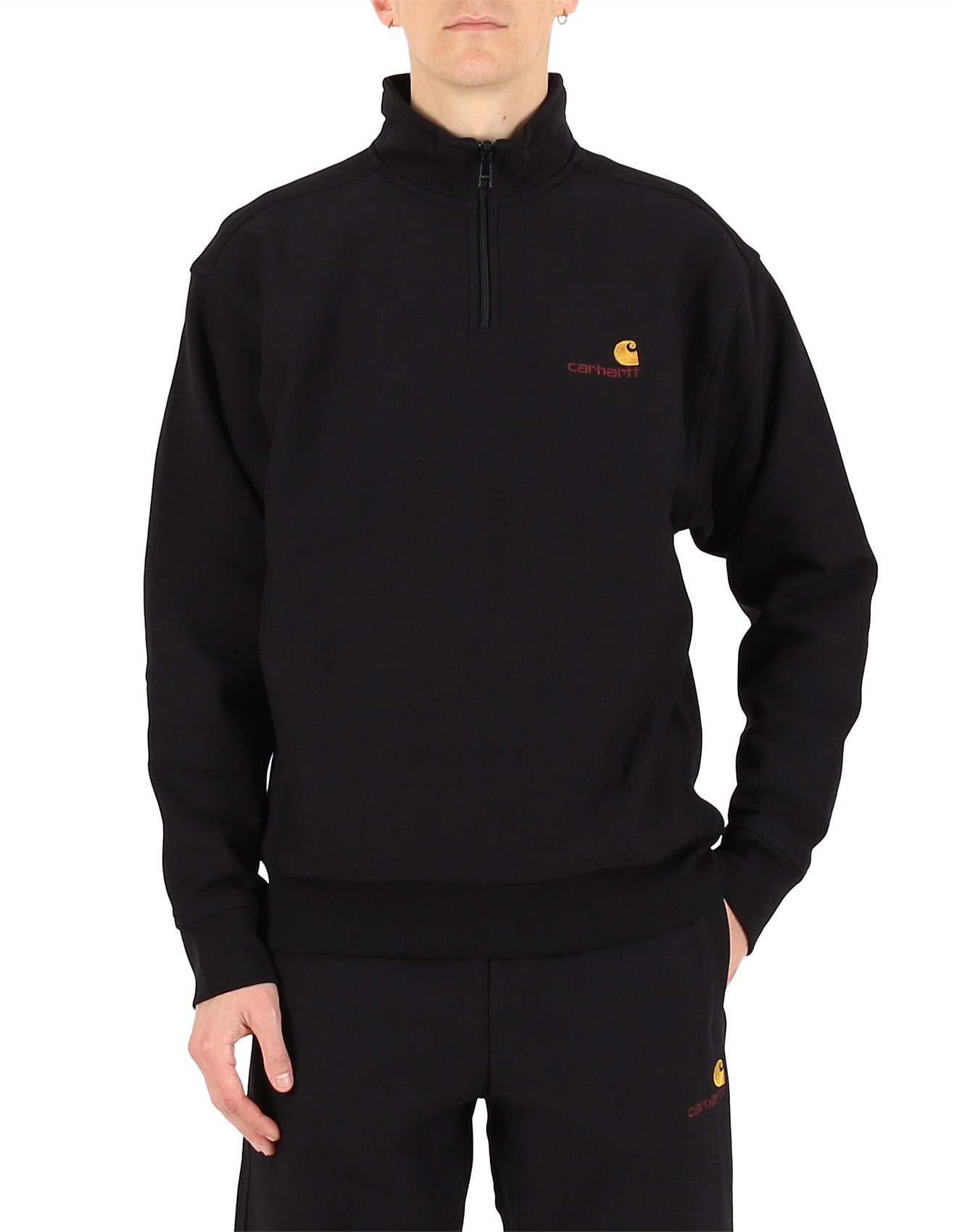 Carhartt Wip Half Zip American Script Sweatshirt | David Jones