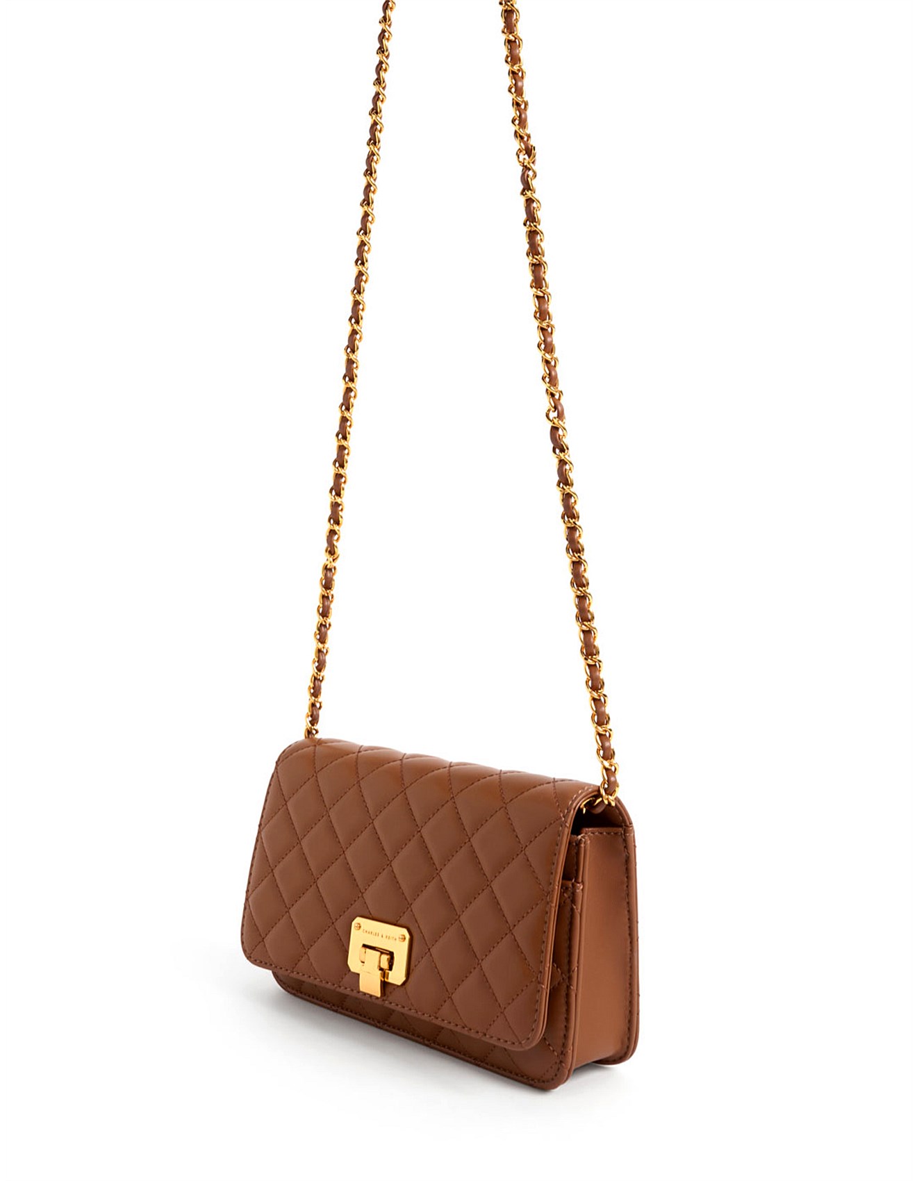 Quilted Charles And Keith Textured Chain Handle Bag Charles Keith