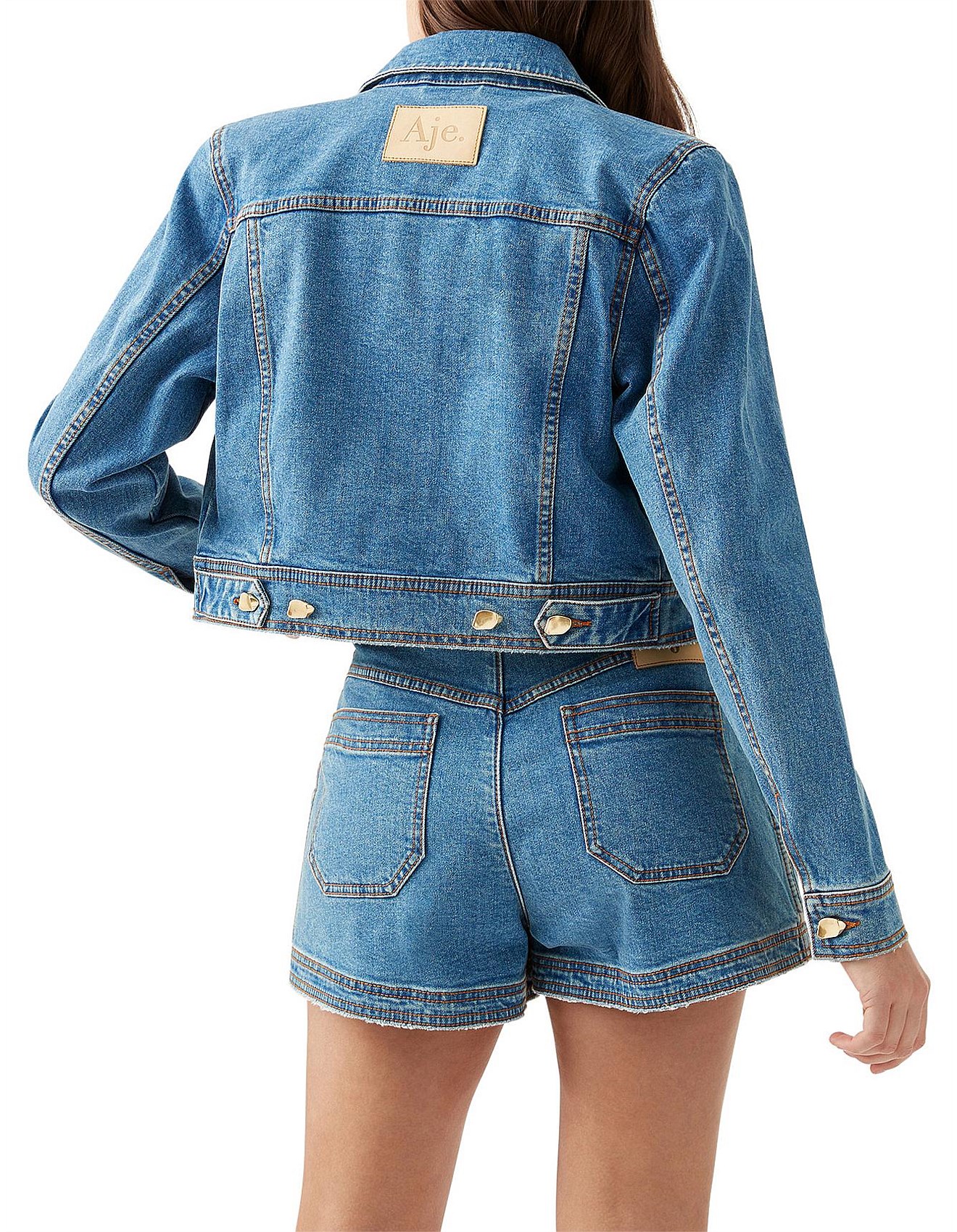 Aje Coda Denim Cropped Jacket David Jones - Main Image