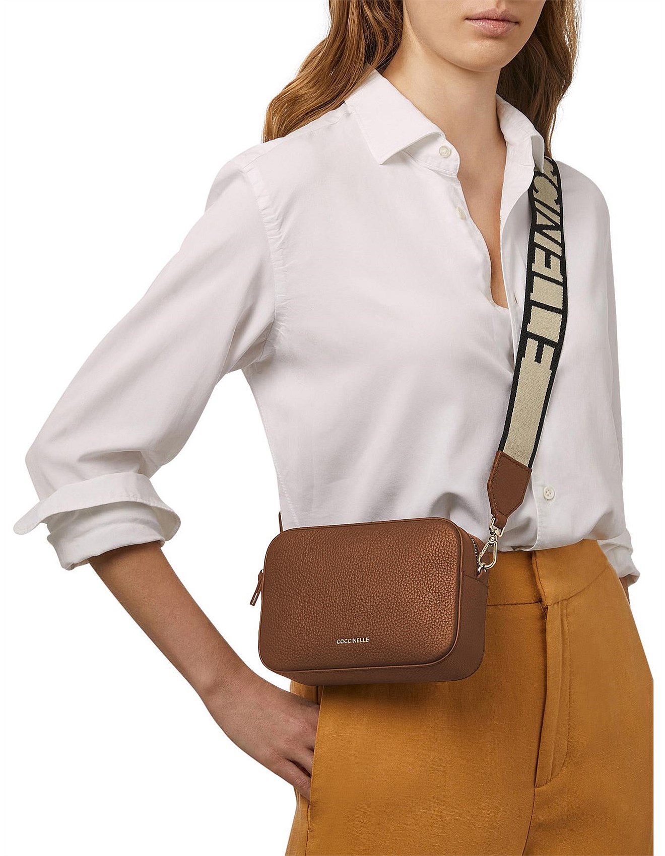 Coccinelle Handtasche Taupe Leder Warm Taupe Coccinelle Handtasche