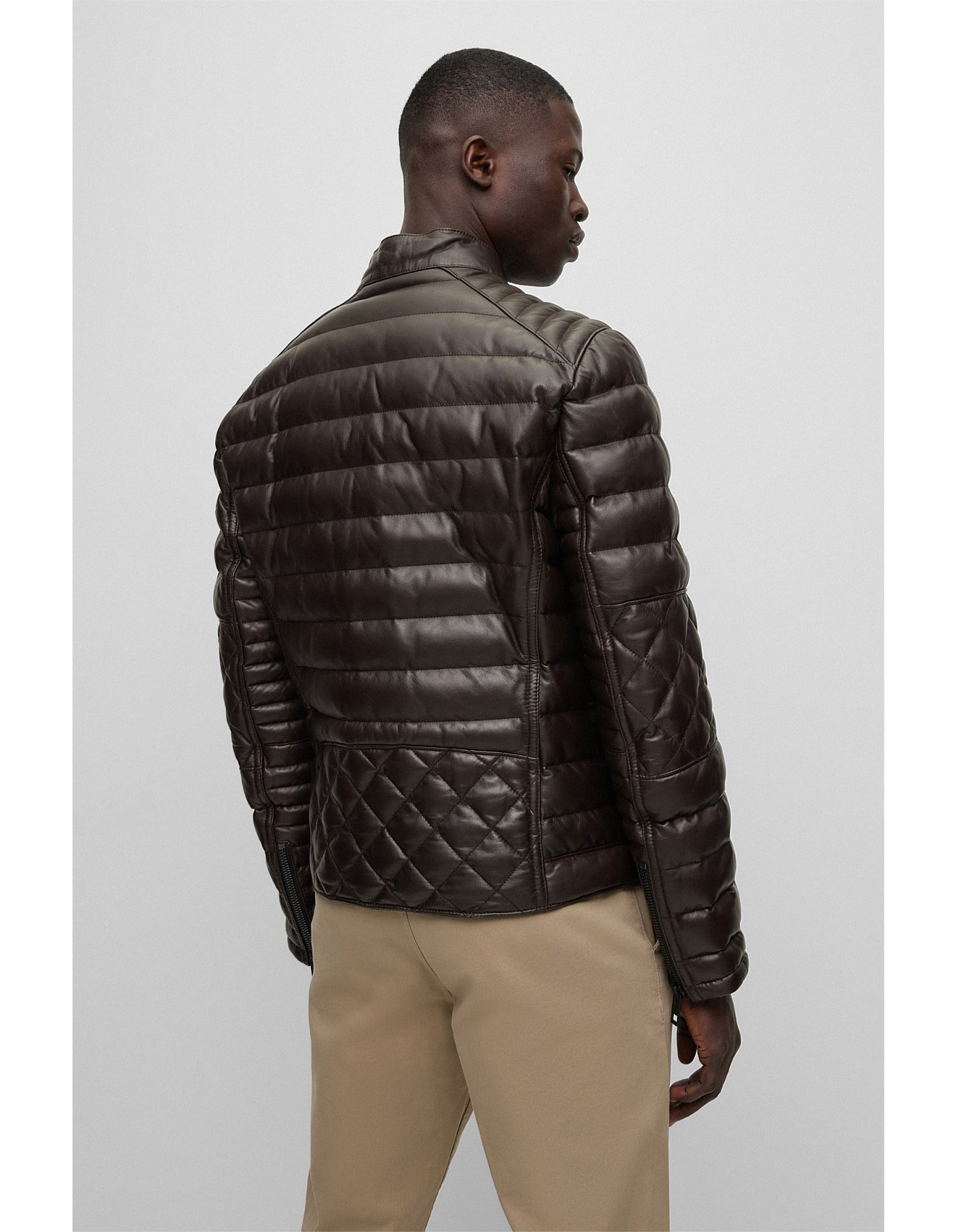 Boss Nappa Leather Jacket With Stand Collar David Jones