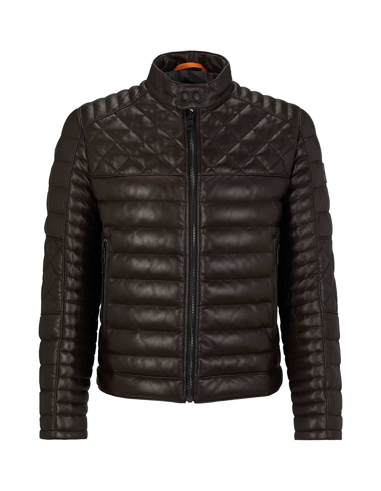 Boss Nappa Leather Jacket With Stand Collar David Jones