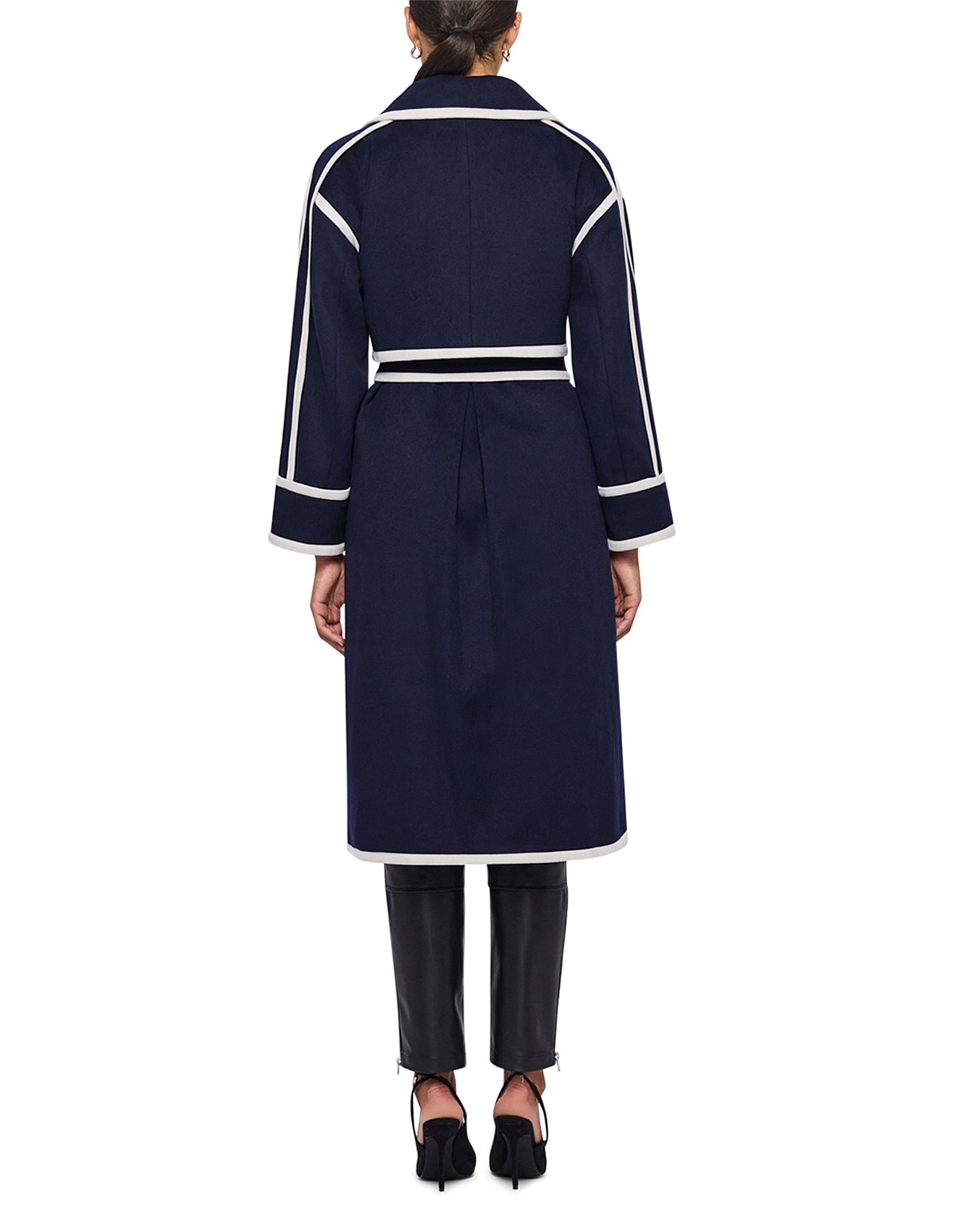Leo Lin Erin Contrast Stitch Coat | David Jones