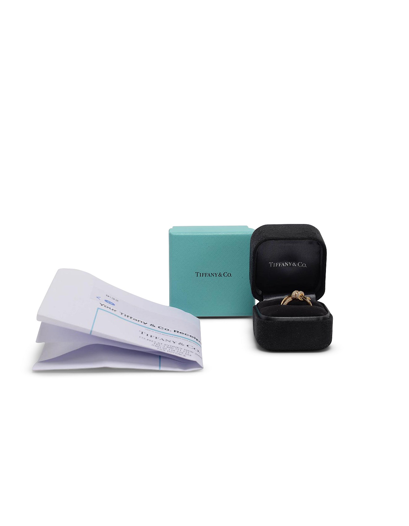 Blue Spinach Pre-loved Tiffany Co 18k Gold Diamond Double Row