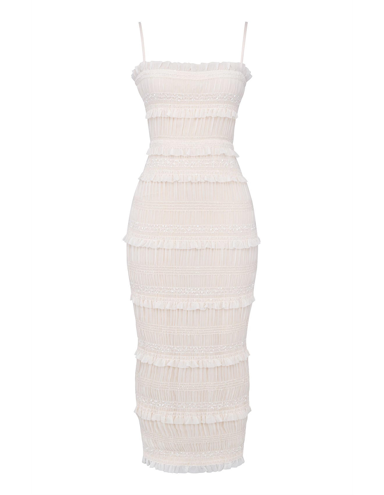 House Of Cb Solana Ivory Sequin Pleat Maxi Dress | David Jones