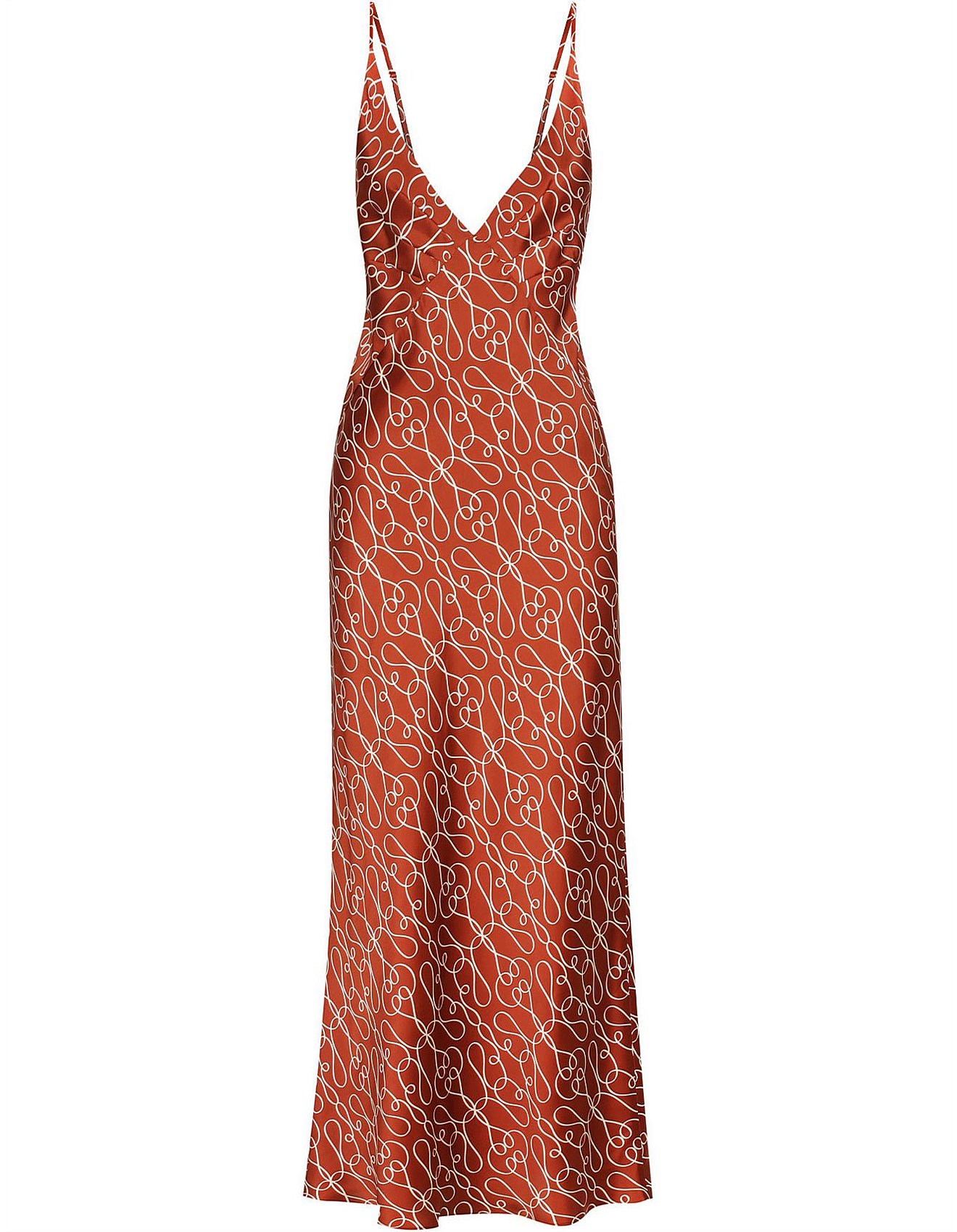 Orange Shona Joy Red Slip Dress Shona Joy Artisti Silk Plunged