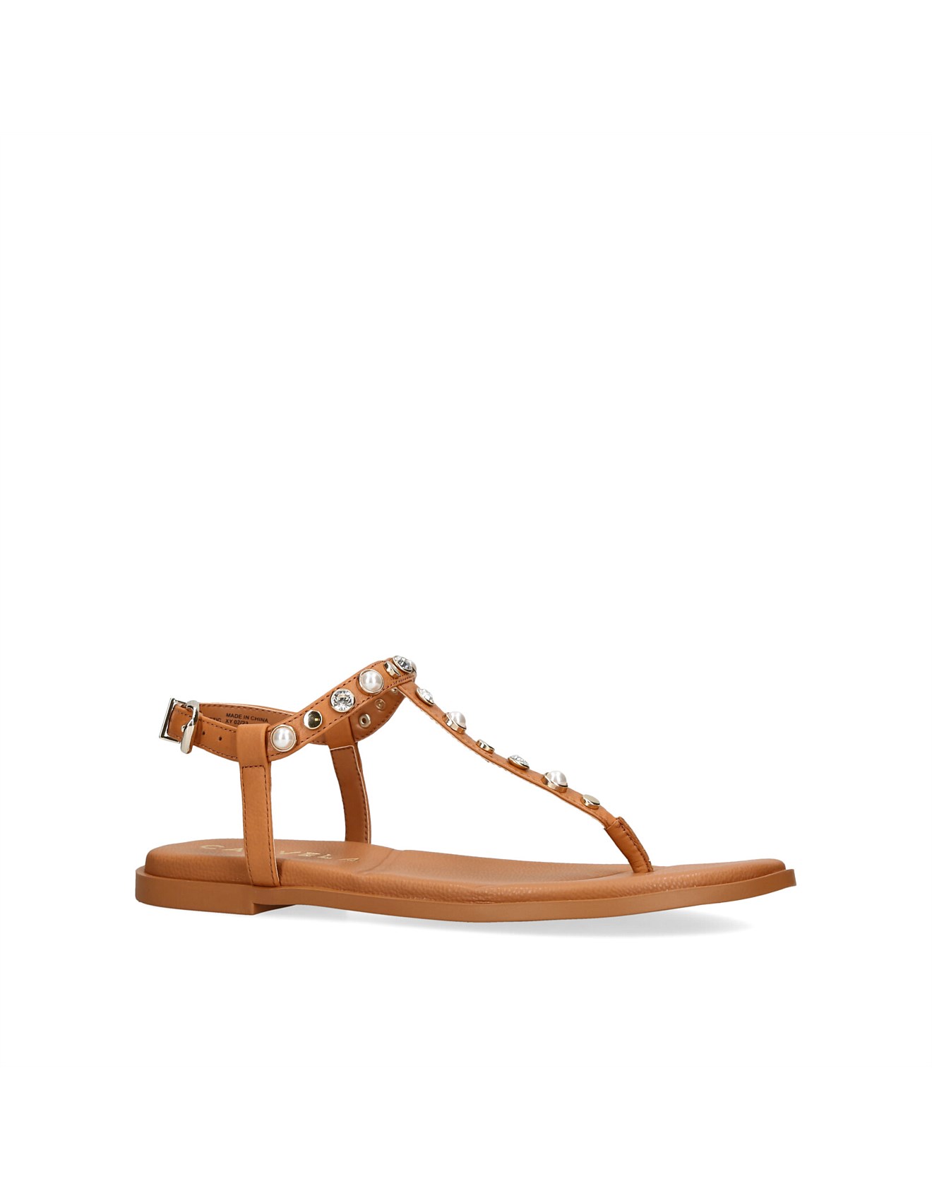 Carvela Precious T-bar Tan Leather Sandals David Jones
