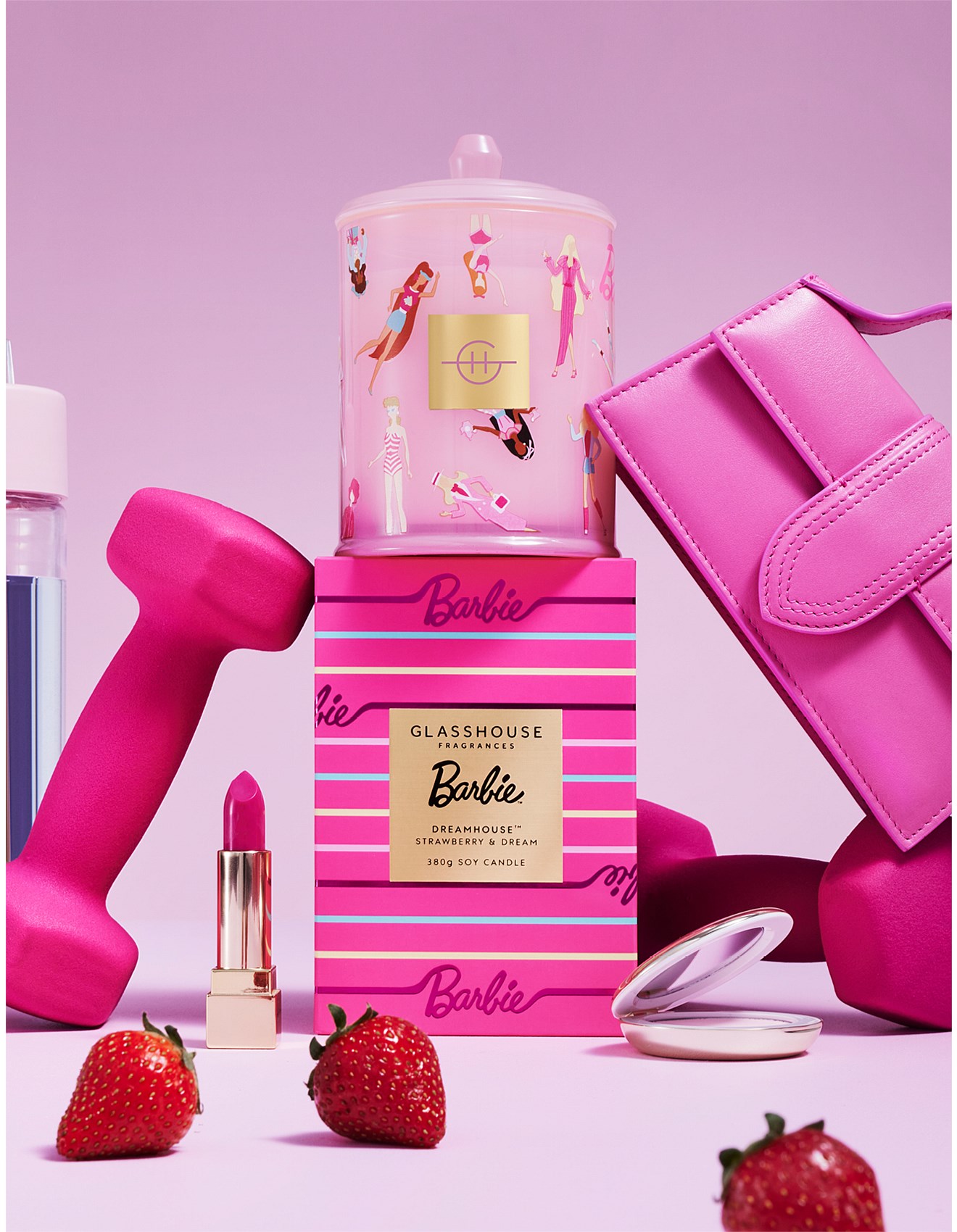 グラスハウス バービー キャンドル Barbie Glasshouse Fragrances Barbie Dreamhouse Strawberry & Dream Candle