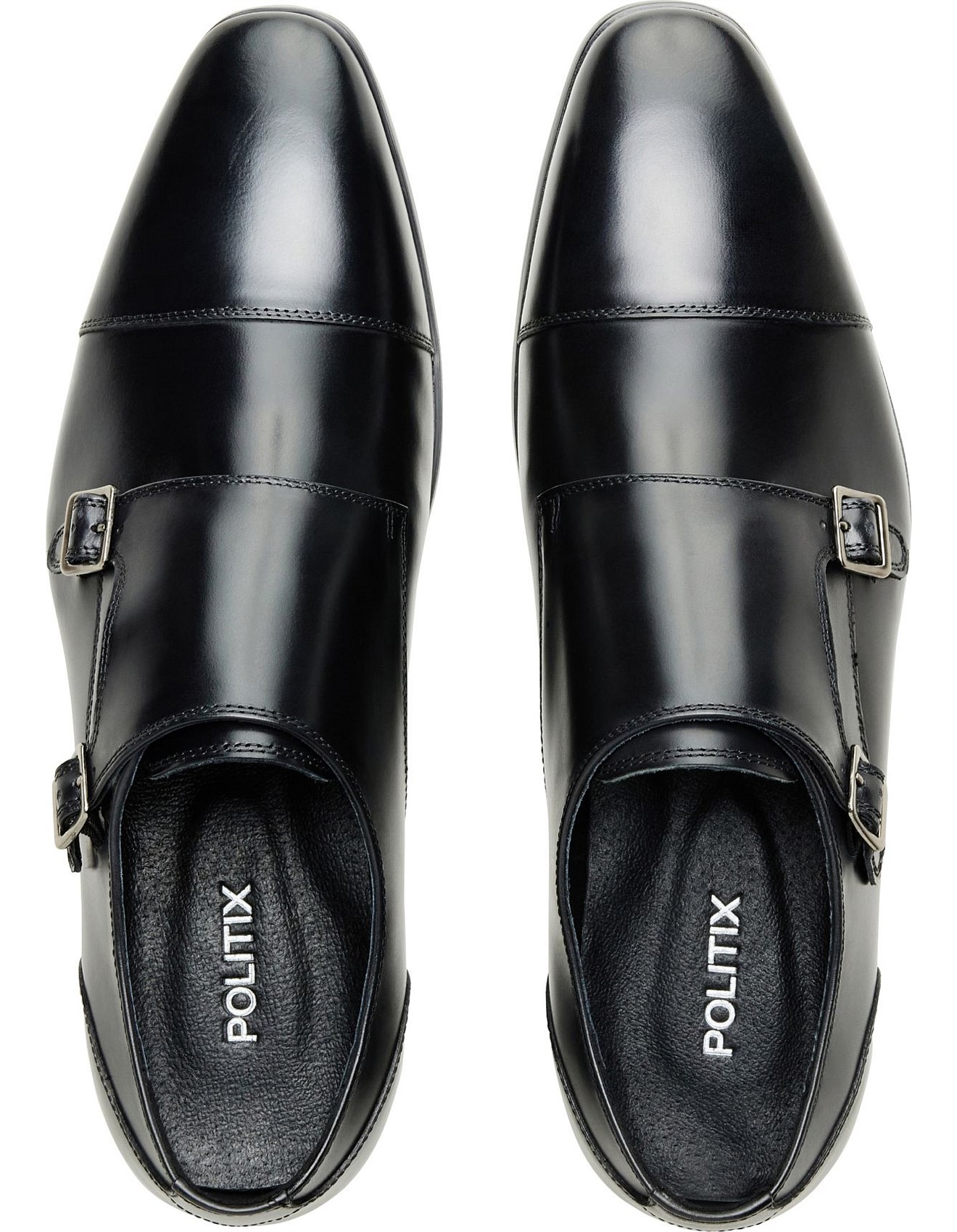 Politix Double Monk Strap Leather Dress Shoe David Jones