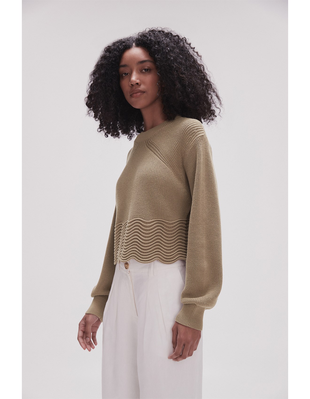 トップス Scallop Cut Knitted Pullover Mame Kurogouchi(マメ) Scallop Cut Knitted Pullover - YAMAROKU