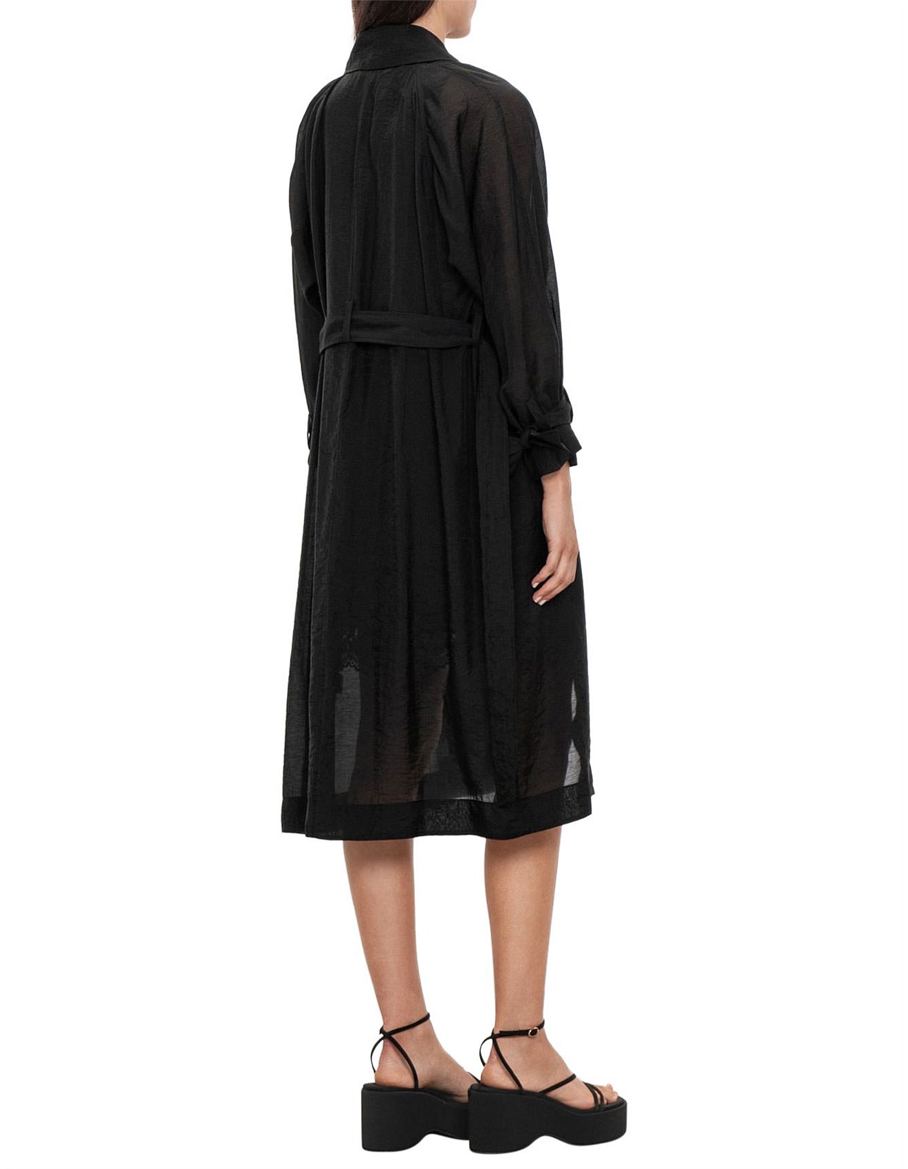 Veronika Maine Sheer Tencel Trench Coat | David Jones
