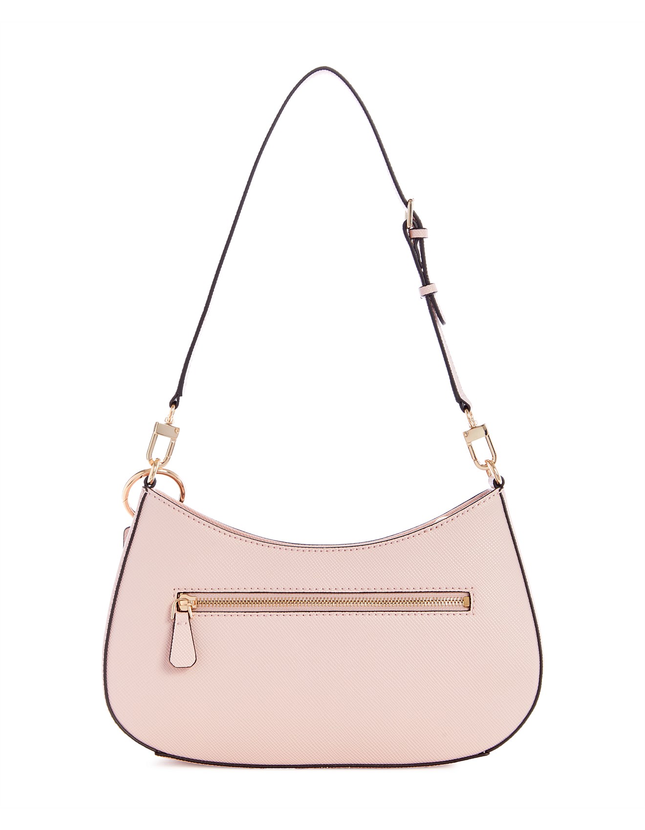 Borsa A Tracolla GUESS NOELLE Con Zip E Logo - Avorio, In Poliuretano, 23x15x6 Cm - Foto 3