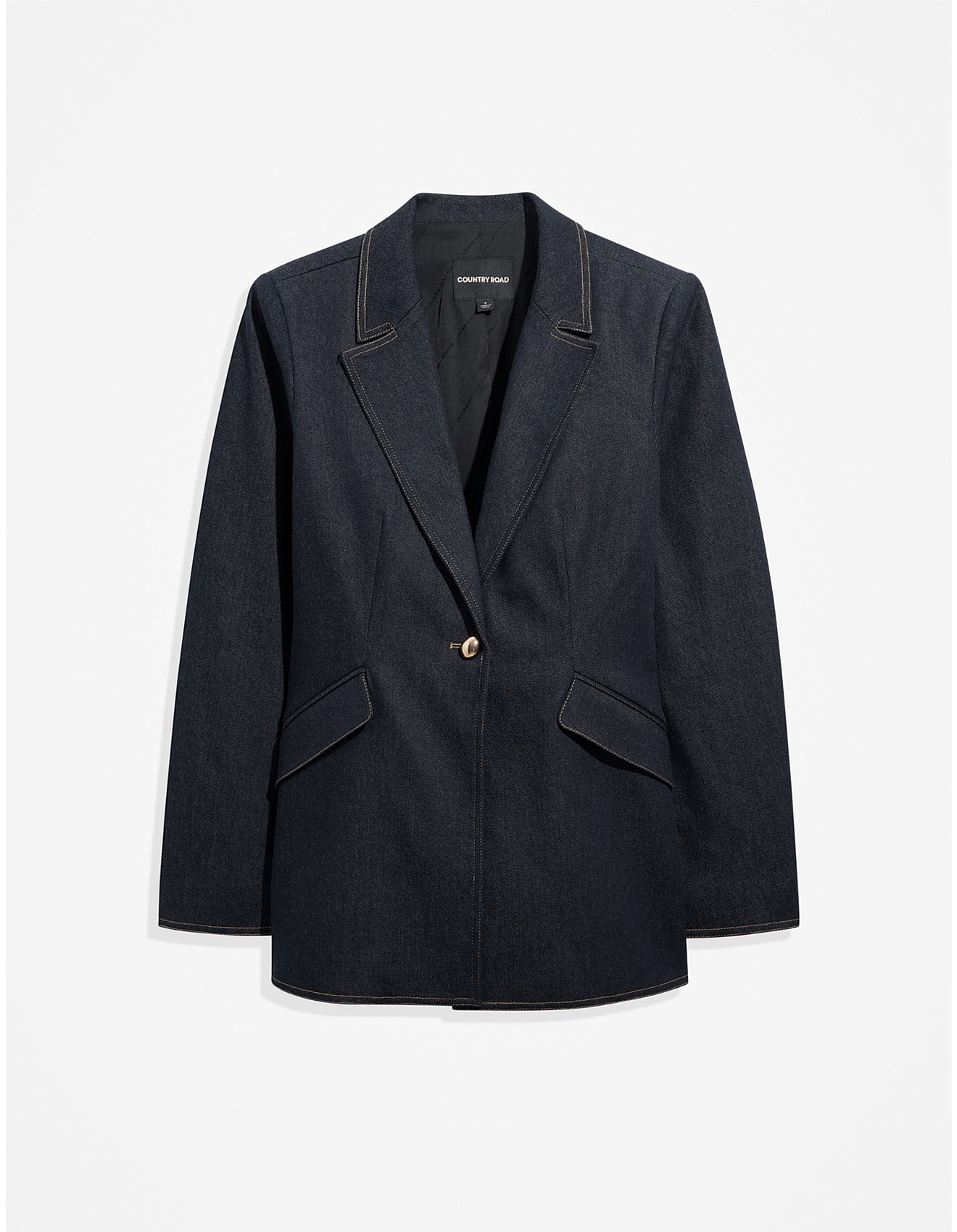 Country Road Cinched Denim Blazer David Jones