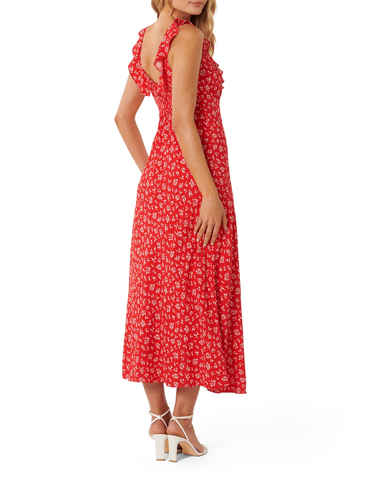 ワンピース the red thread  V ruffle dress fog ワンピース the red thread V ruffle dress fog Genevieve Ruffle Gown