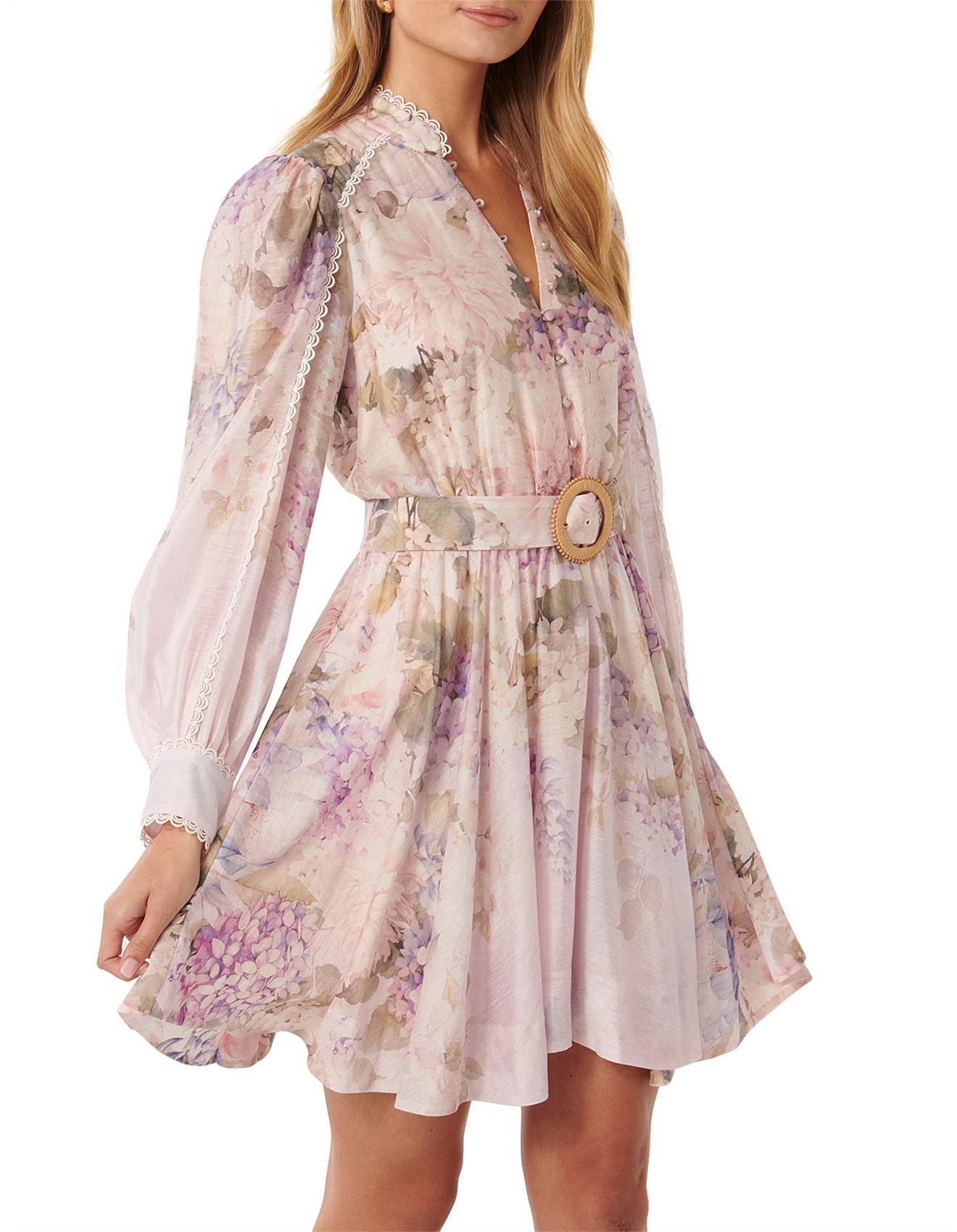 THEREDTHREAD☆S oval pleats dress☆グレー THEREDTHREAD / ザレッドスレッド】S oval pleats dress