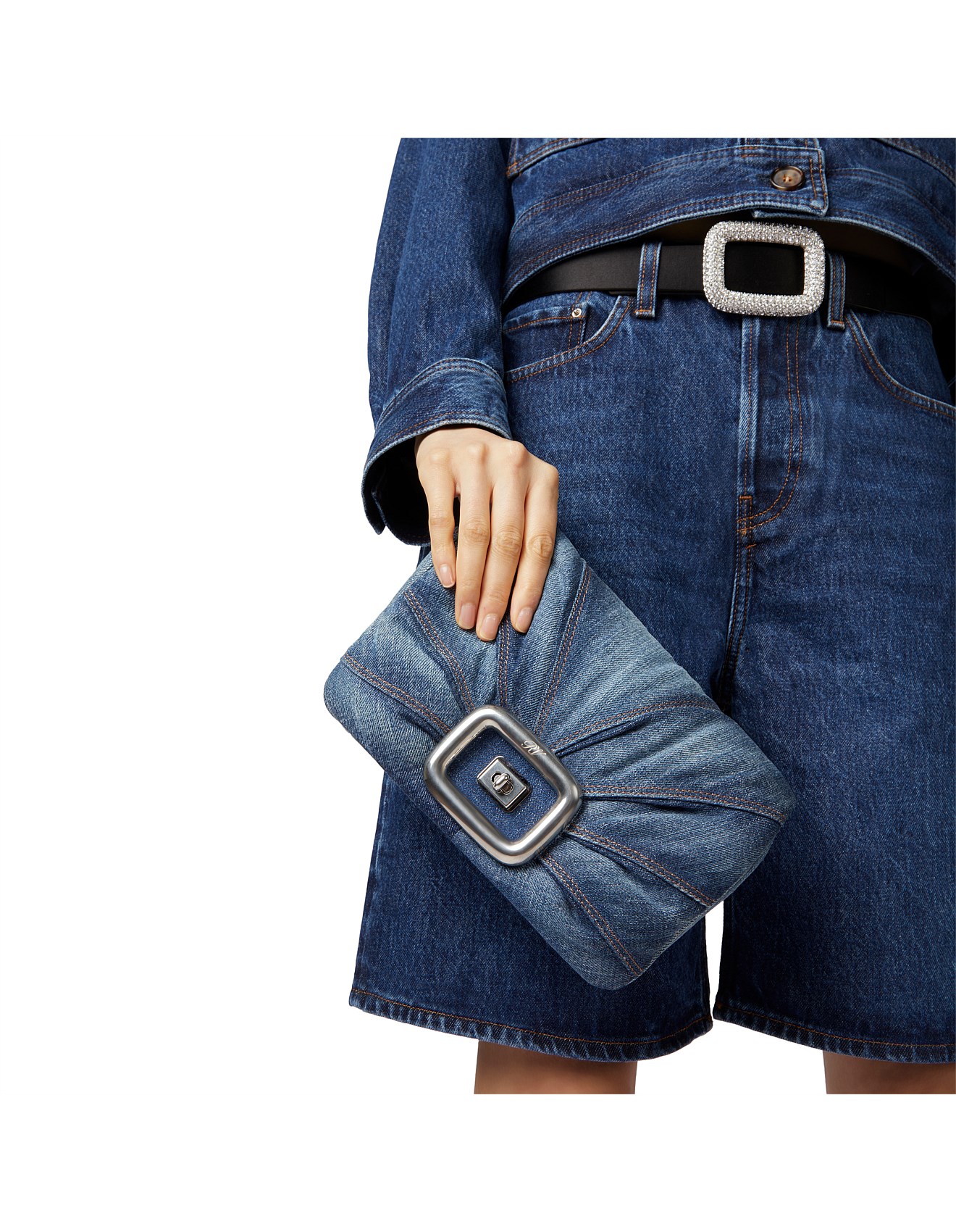 Roger Vivier Viv' Choc Bag In Denim | David Jones