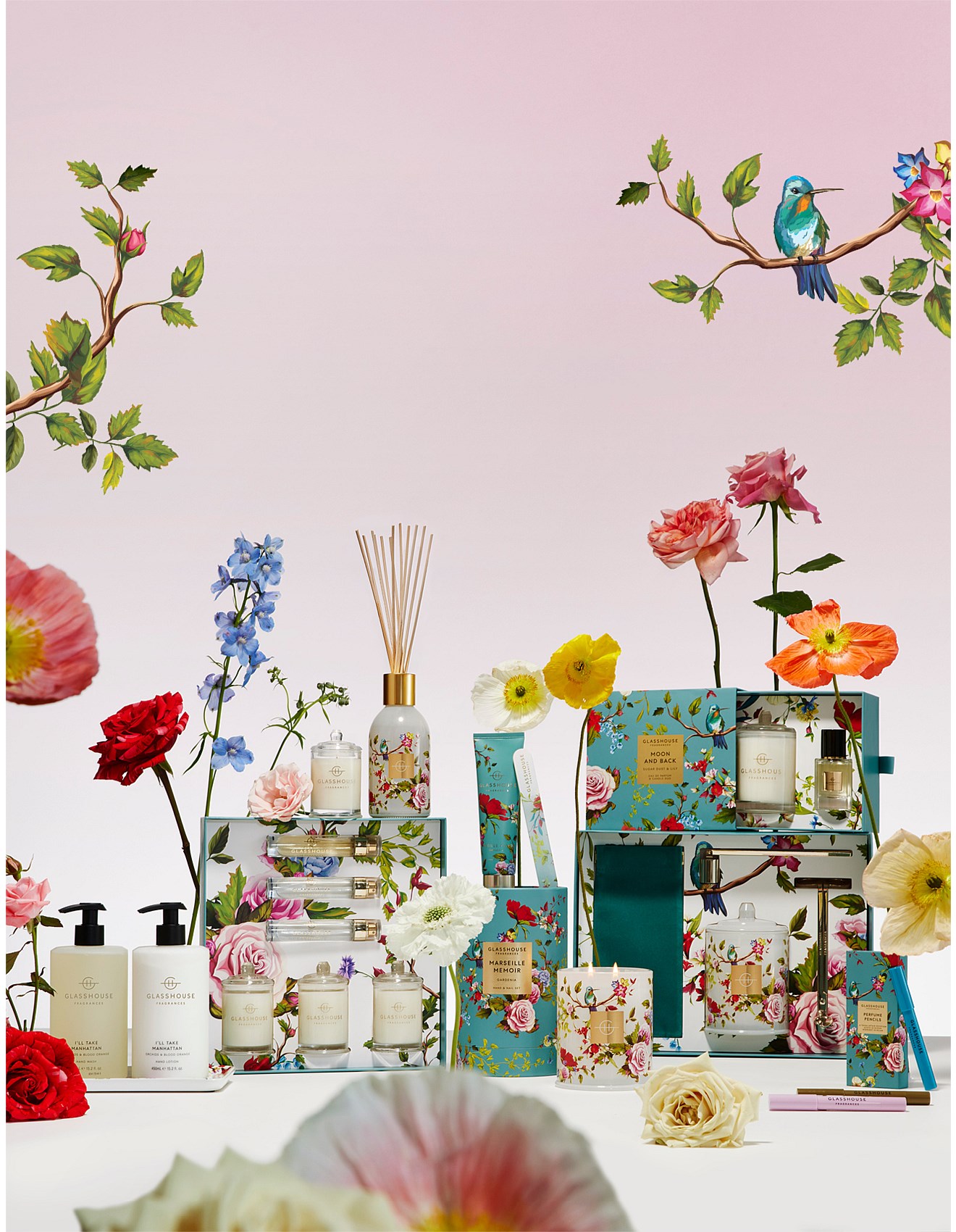 Glasshouse Fragrances Enchanted Garden Candle 380g | David Jones