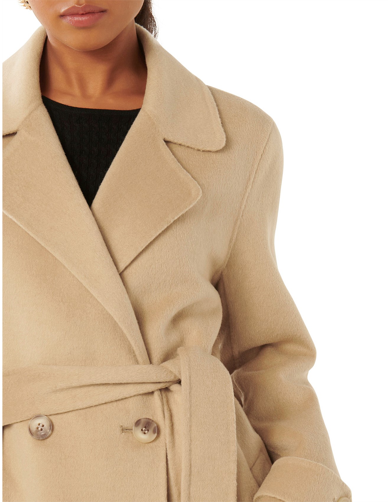 Forever New Camel Wrap Coat Petite Forever New Formal Wrap Coat