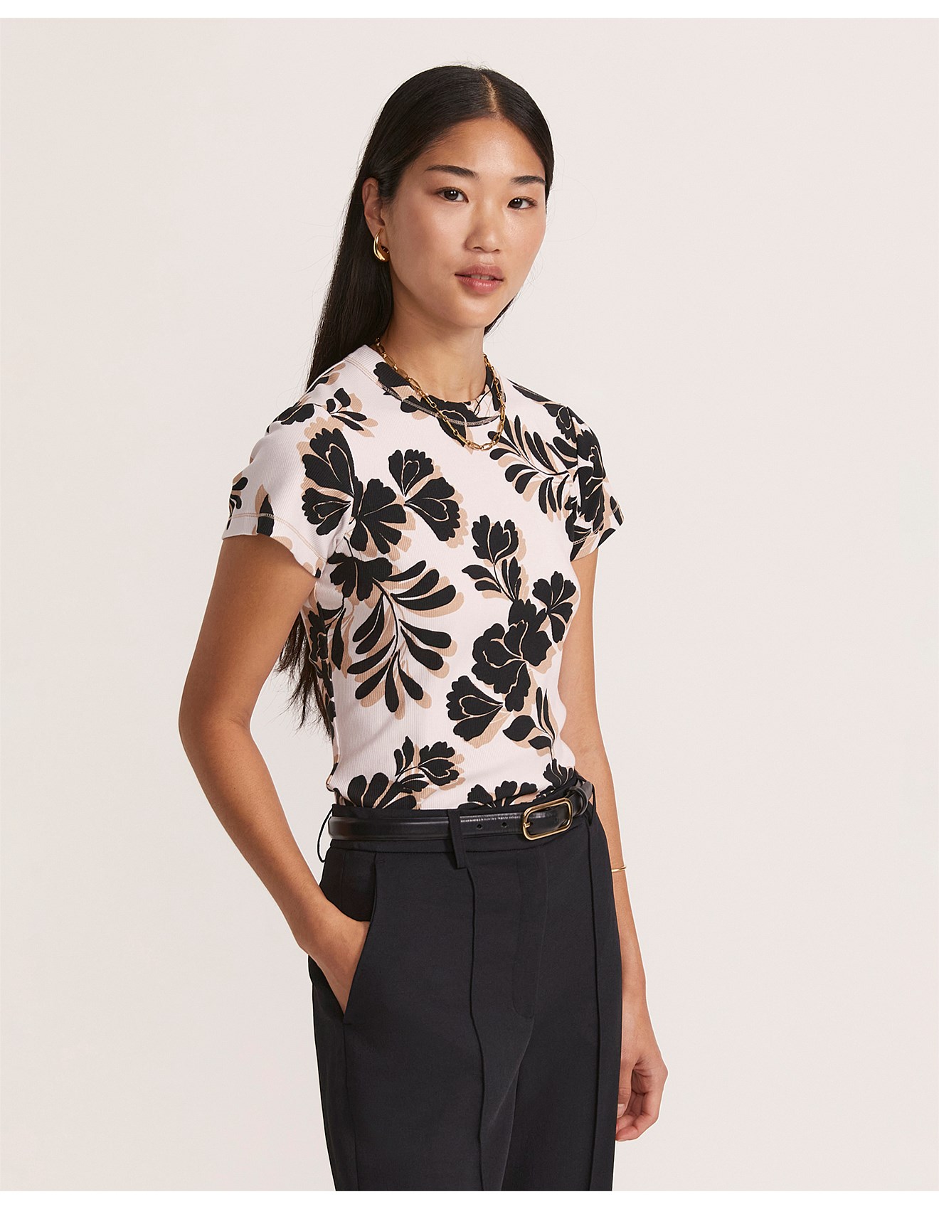 Saba Ribbon Floral Off Shoulder Top | David Jones