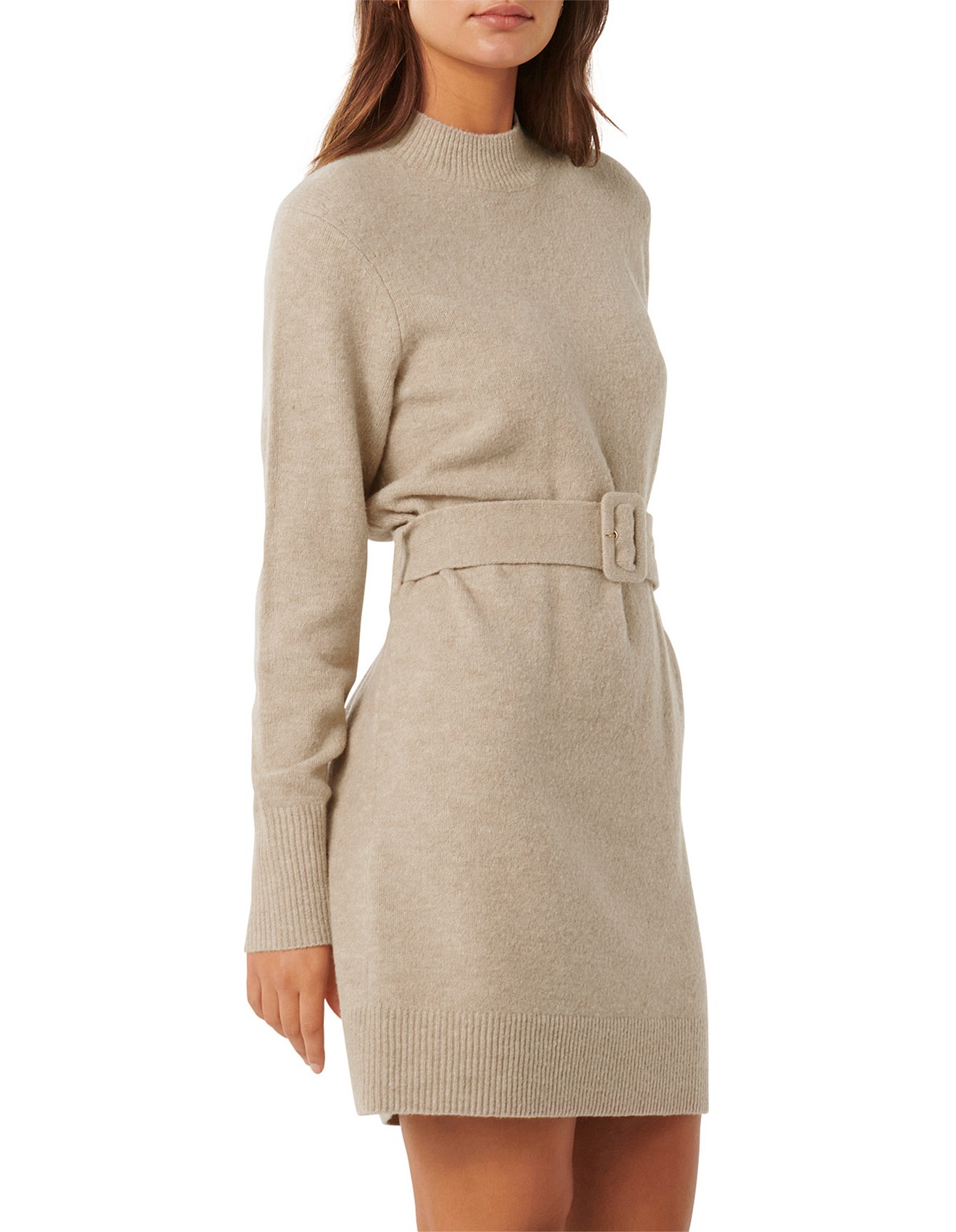 【完売品】Randy ワンピースBelted fur knit dress Off shoulder fur sleeve dress – Randy