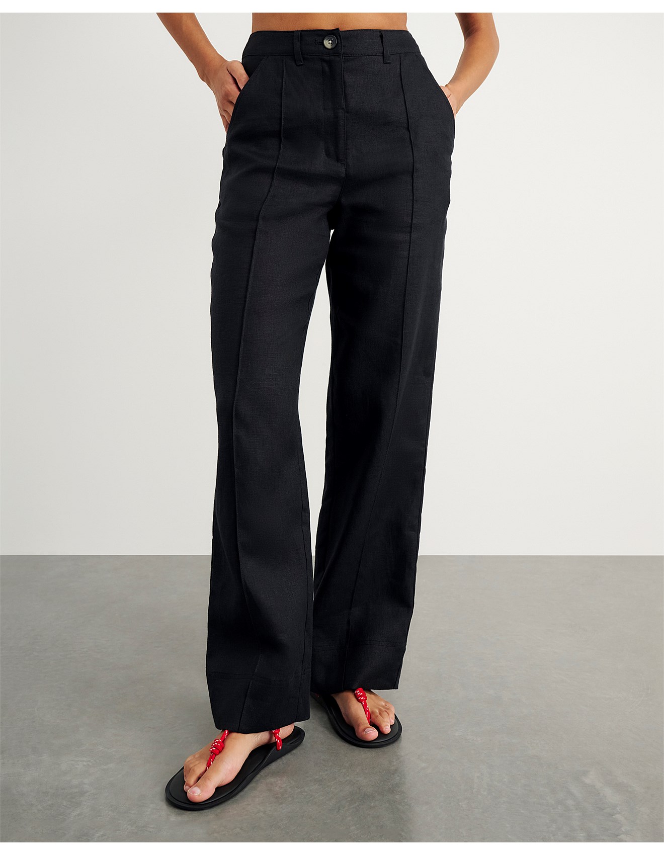 Jag Kayla Linen Pintuck Pant | David Jones