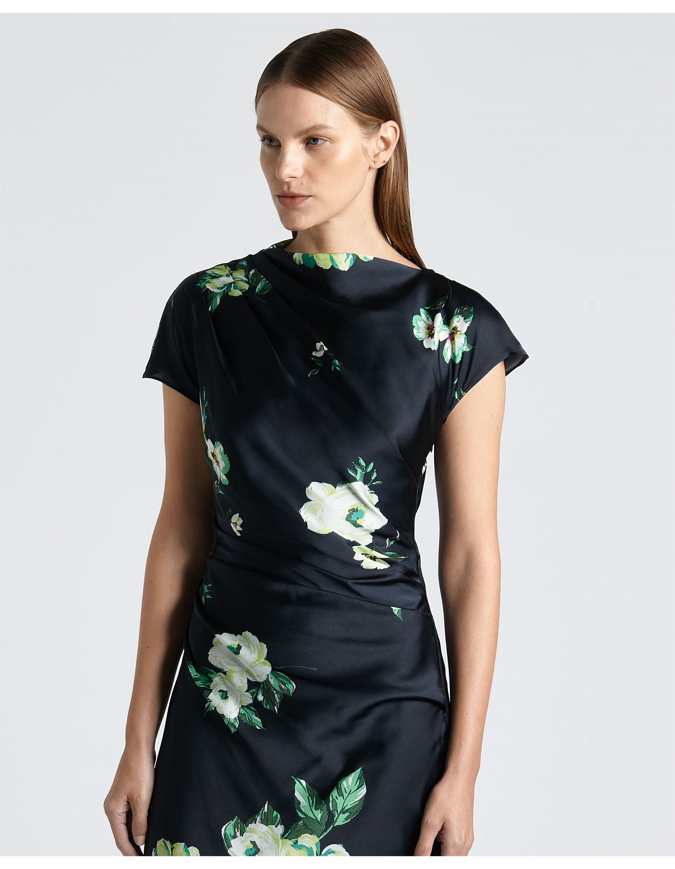 Cue Green Rose Midi Dress David Jones