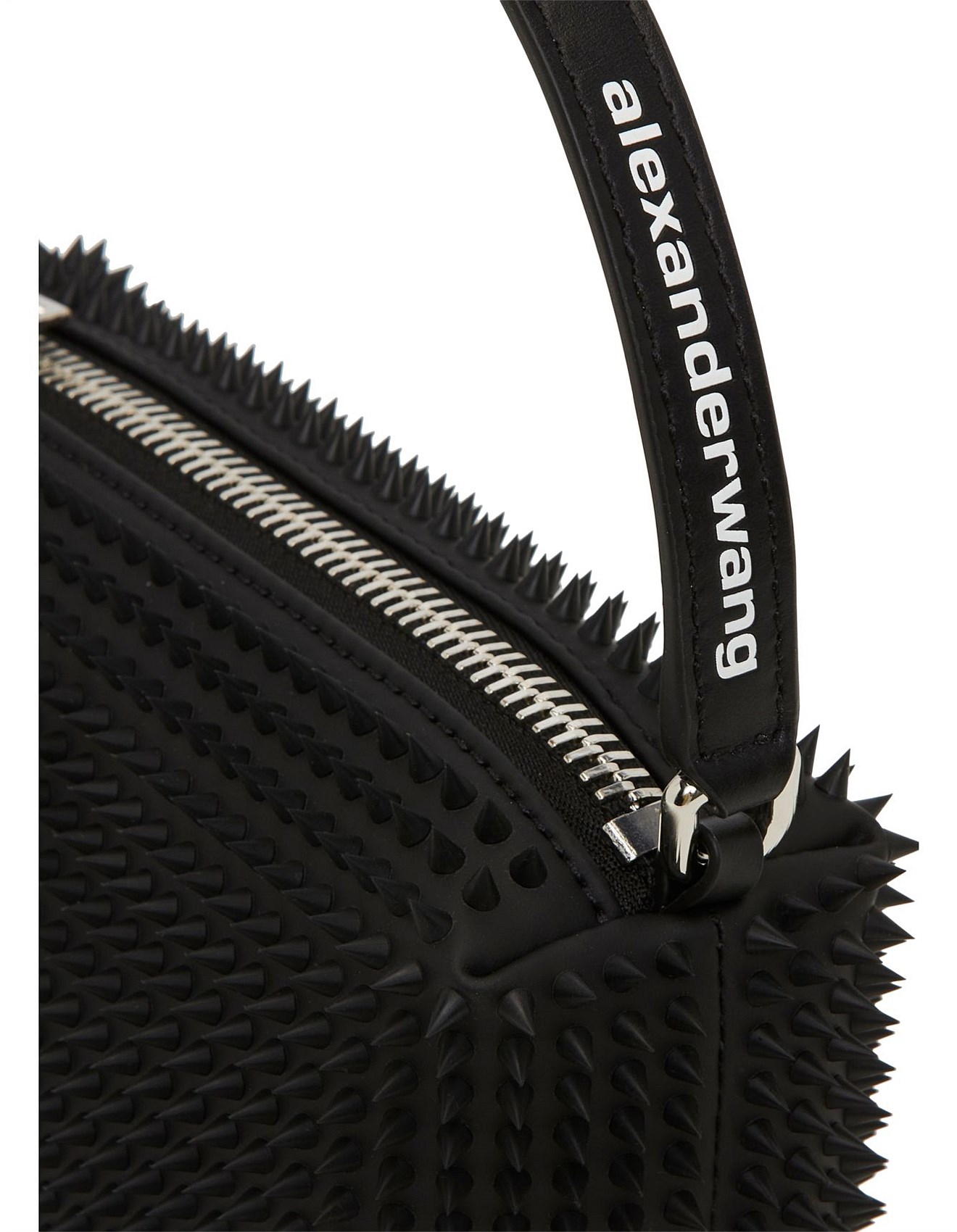 ★Alexander Wang★ ブラック Rubberized Spikes ポーチ Alexander Wang Heiress Medium Spike Pouch | David Jones