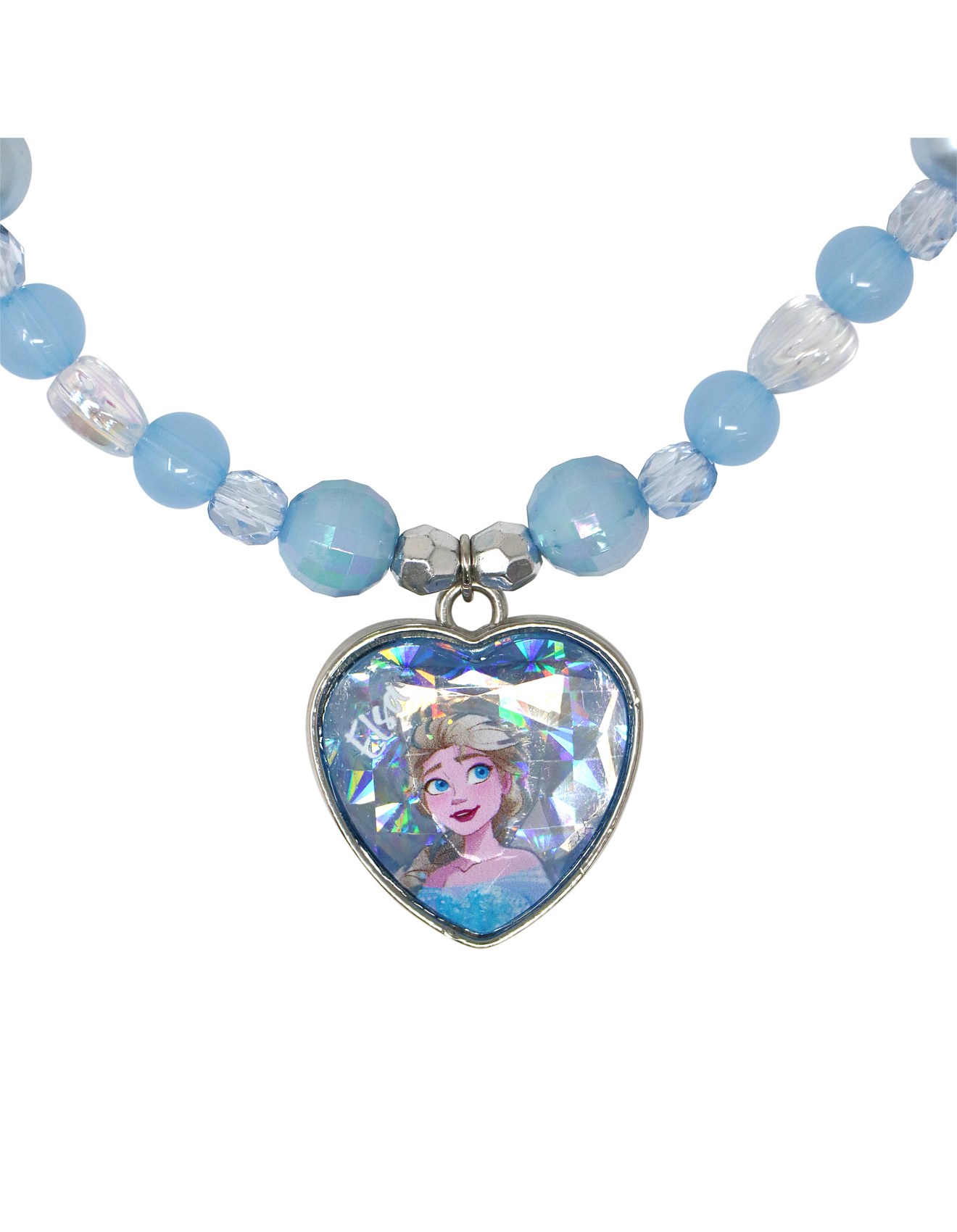 Elsa Heart Pendant Necklace Bracelet Set Disney