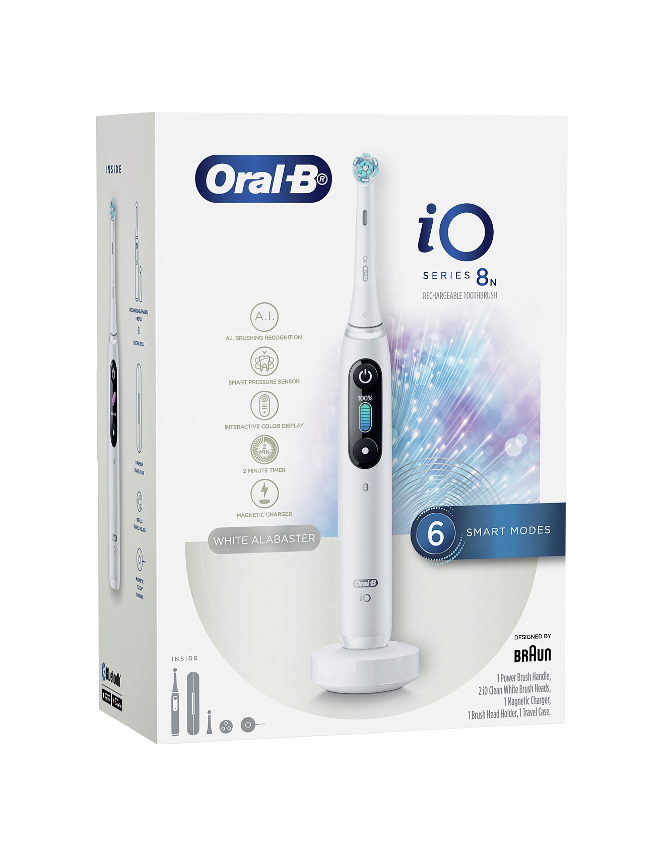 Oral-b Io8 Series Electric Toothbrush -White | David Jones