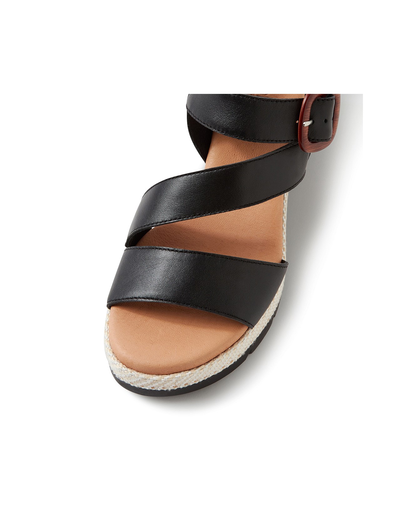 Supersoft By Diana Ferrari Jennis Black Leather Sandals David Jones