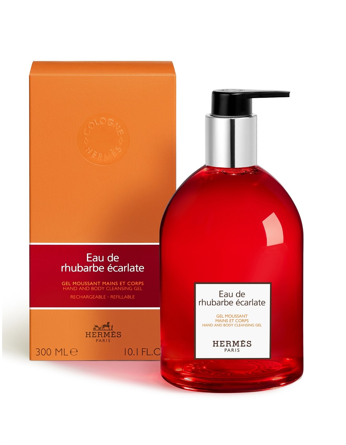 HERMES Eau de rhubarbe écarté 300ml HERMES EAU DE RHUBARBE ECARLATE EAU DE COLOGNE REFILLABLE SPRAY 50
