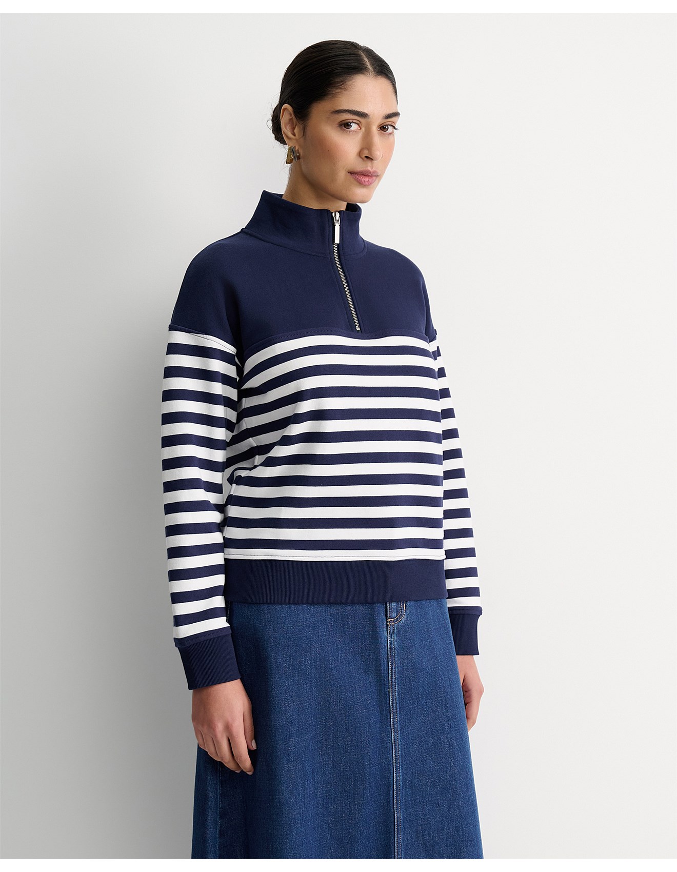 Sportscraft Sc Stripe Quarter Zip Sweat | David Jones
