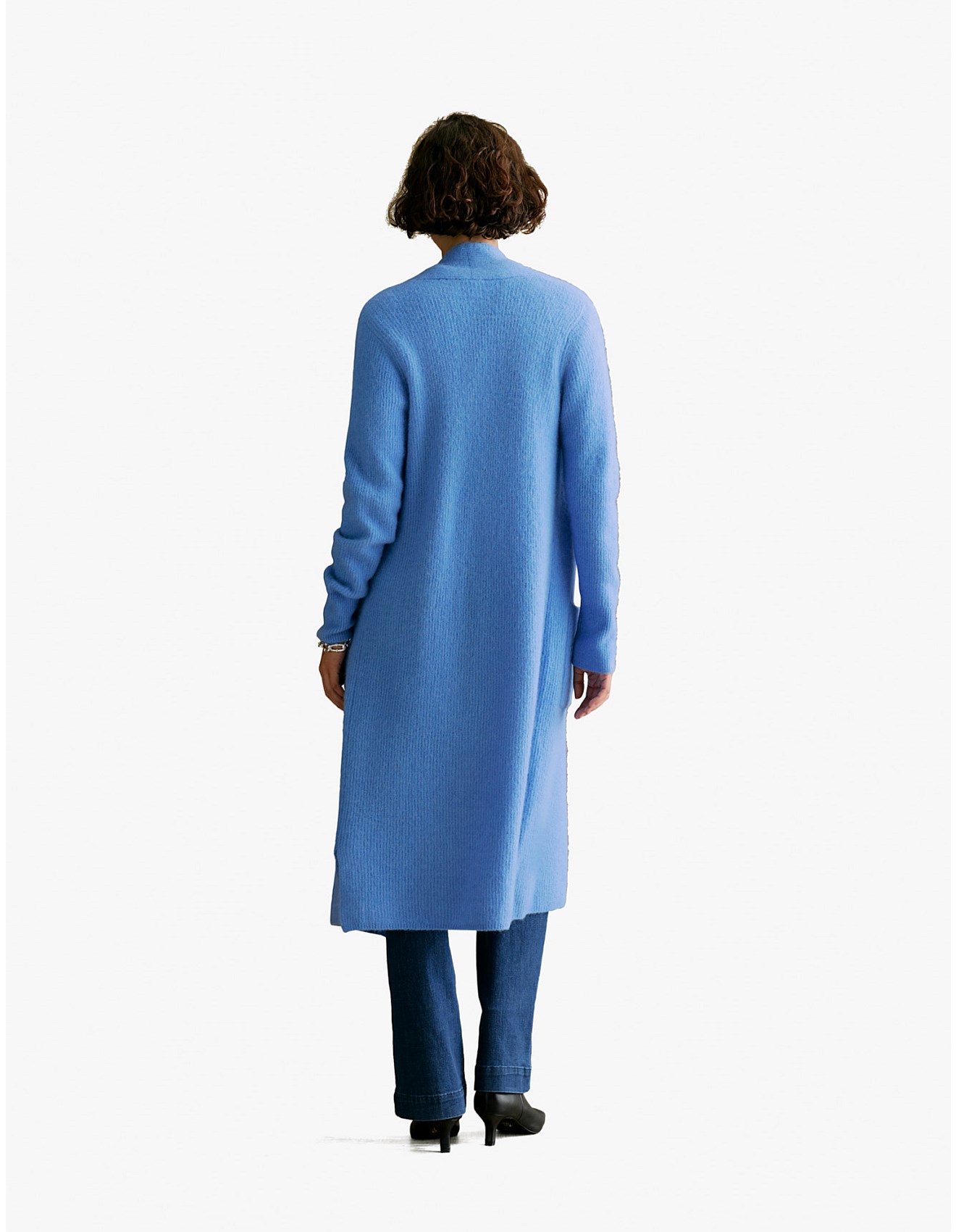 Trenery Alpaca Merino Blend Longline Cardigan Bright Blue David