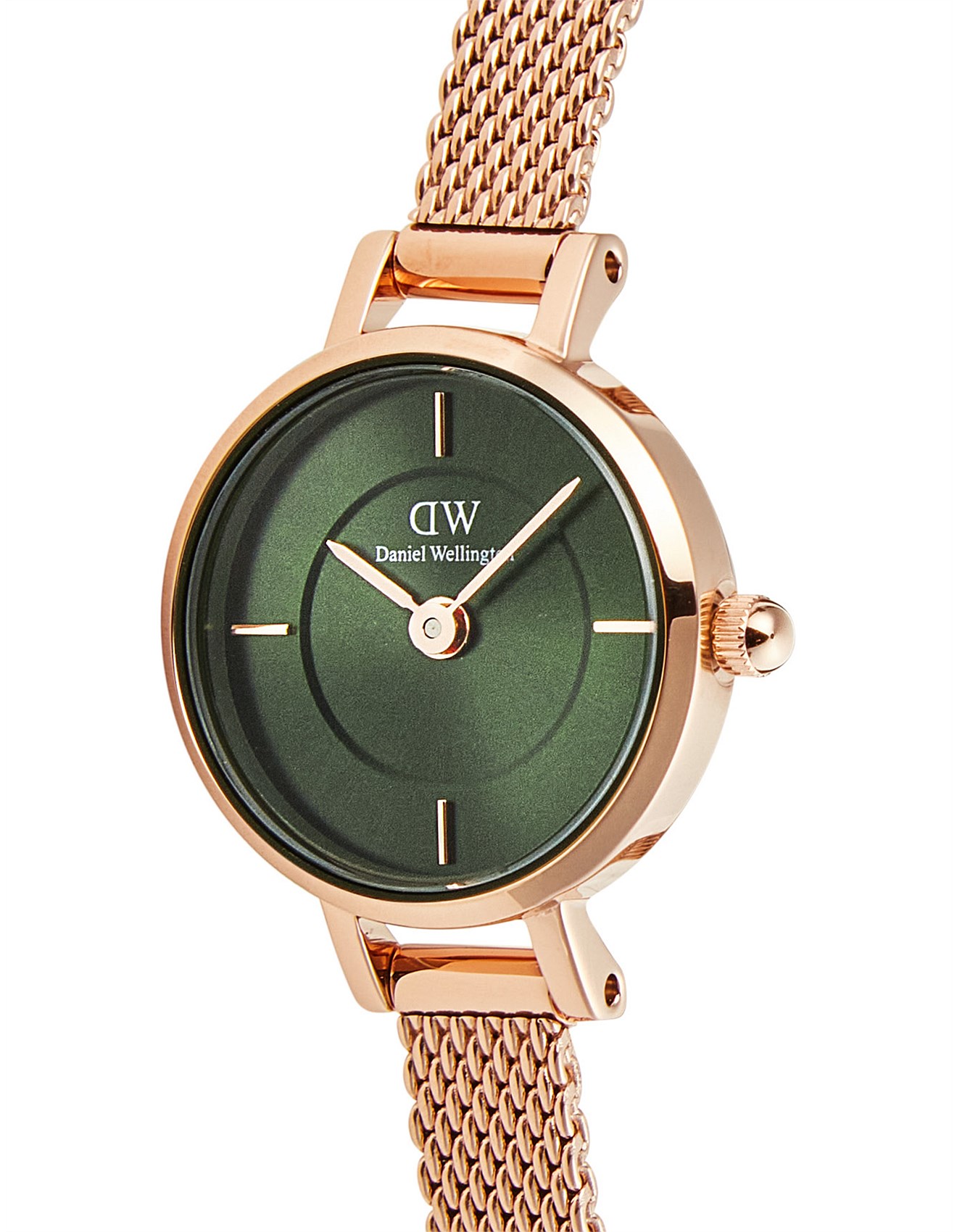 Daniel Wellington Petite Mini Melrose 19mm Rose Gold Green Dial