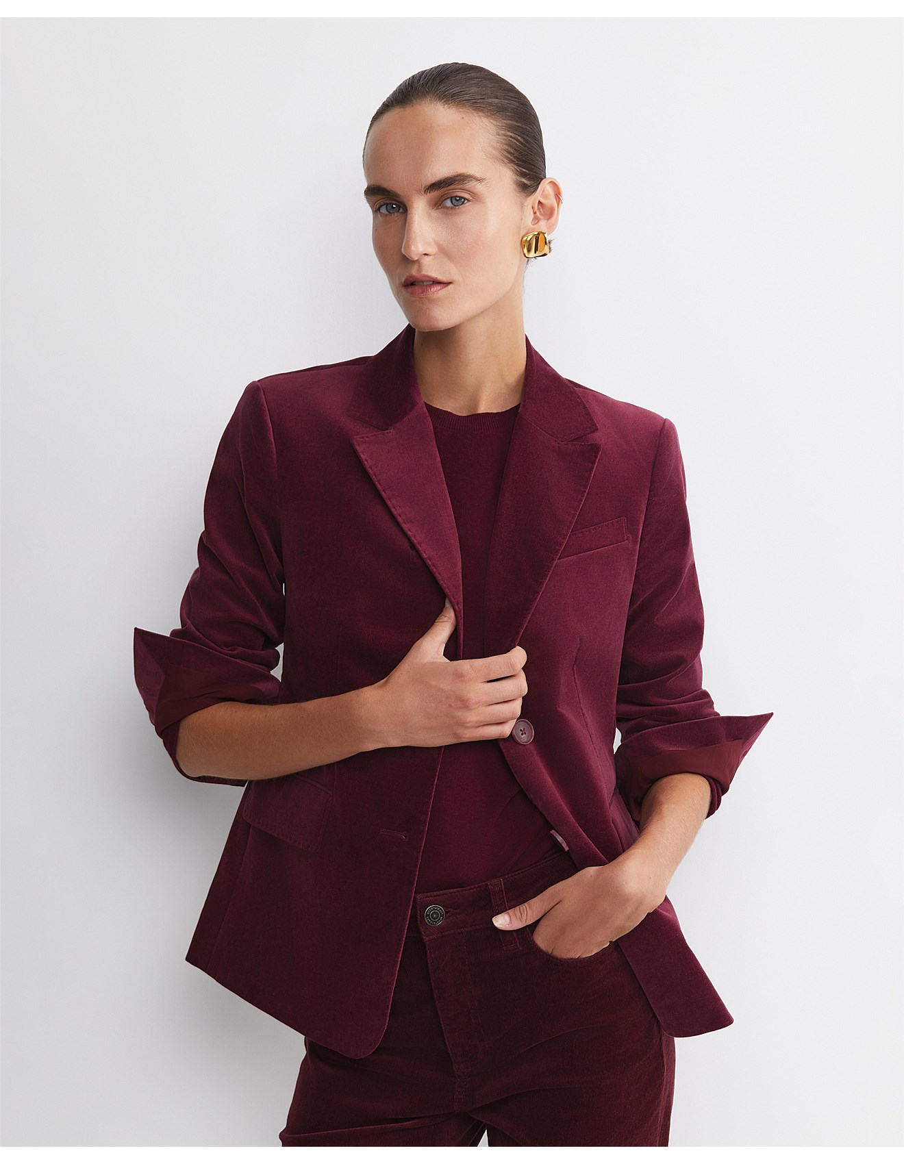 Sportscraft Valentina Single Breasted Velvet Jacket David Jones