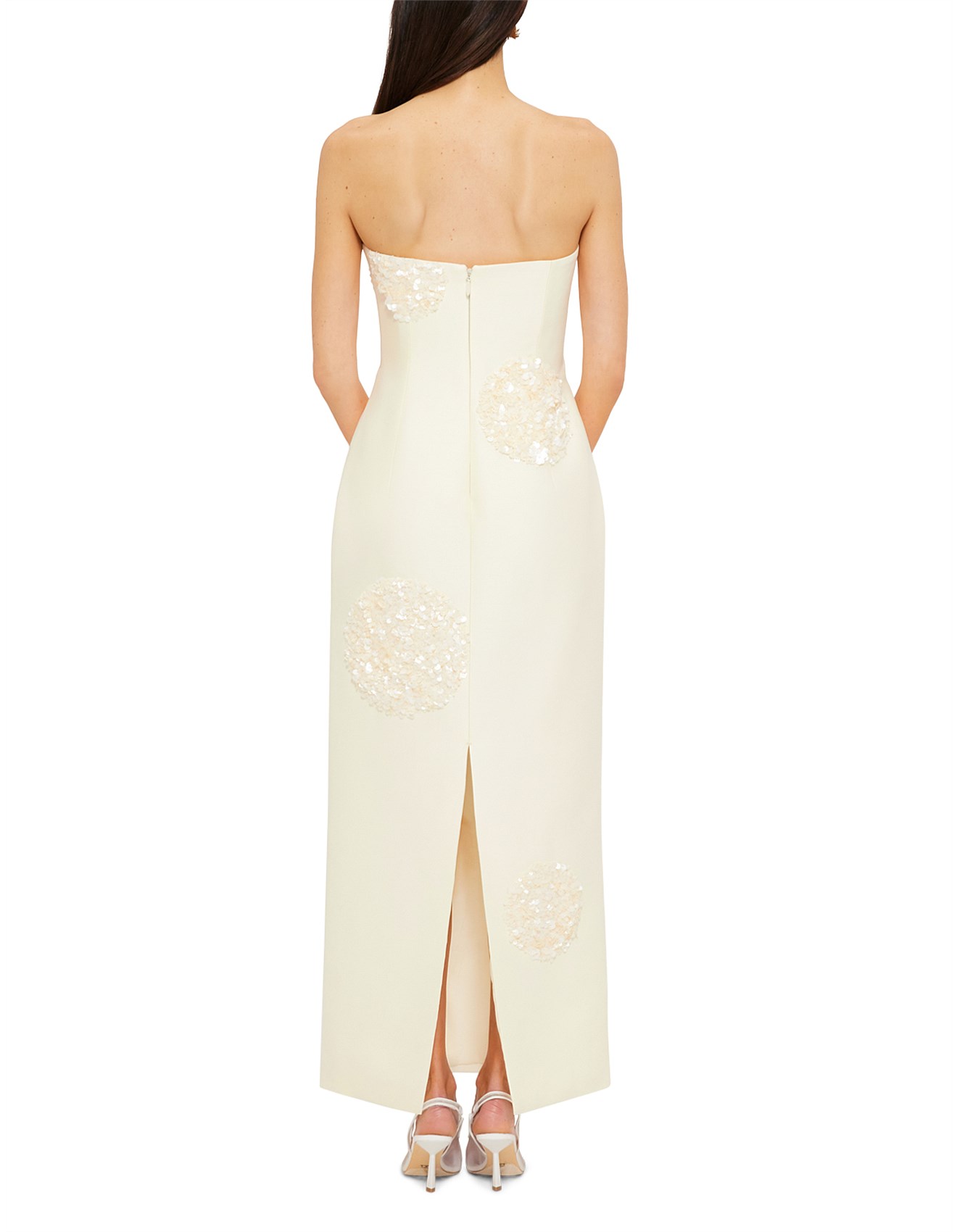 Leo Lin Rayna Embellished Bustier Maxi Dress -Cream David Jones